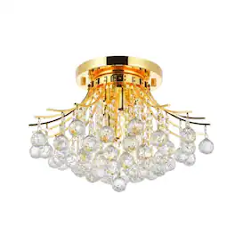 Elegant Lighting - Toureg 6 light Flush Mount Clear Royal Cut Crystal - Gold