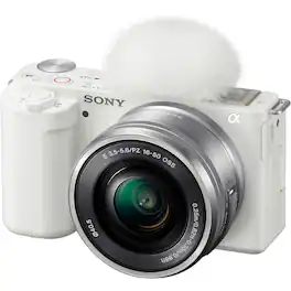 Sony - ZV-E10 Mirrorless Camera with 16-50mm Lens (White) - ILCZV-E10L/W