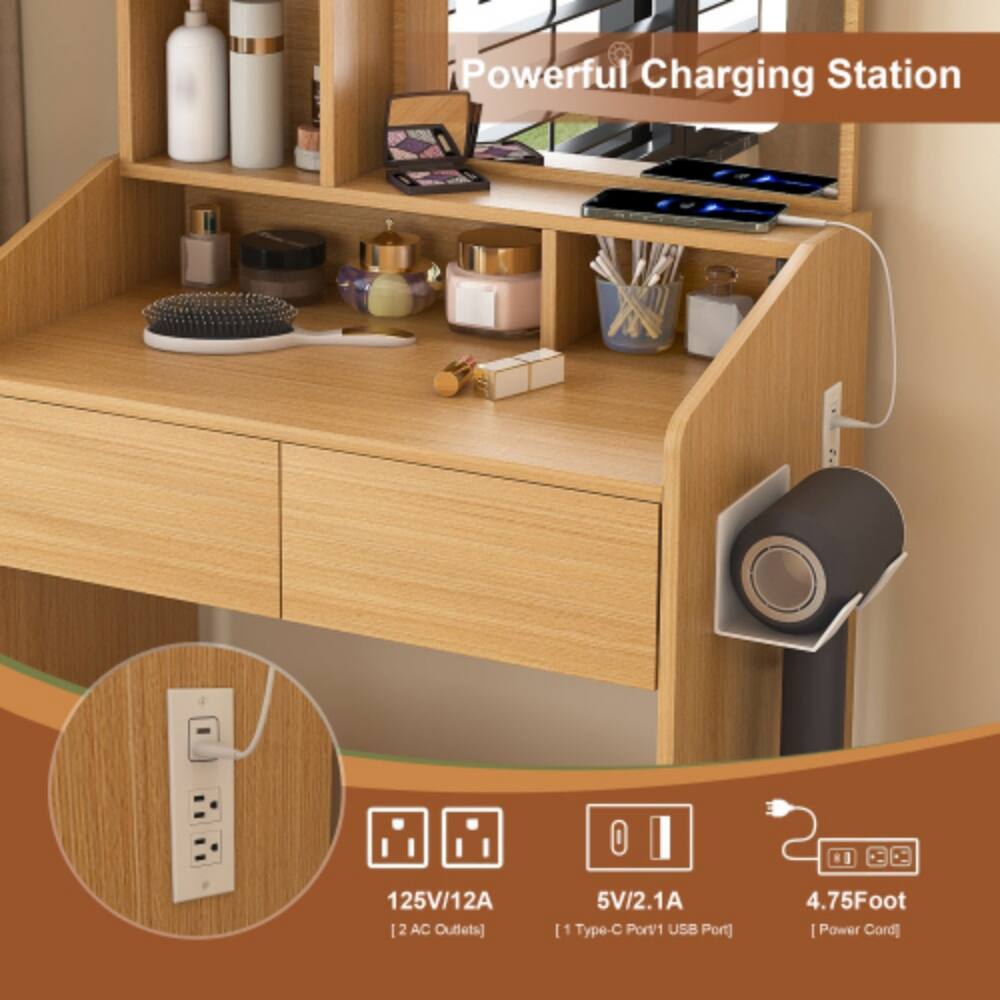 Powerful Charging Station  
125V/12A  
2 AC Outlets  
5V/2.1A  
1 Type-C Port  
1 USB Port  
4.75 Foot Power Cord
