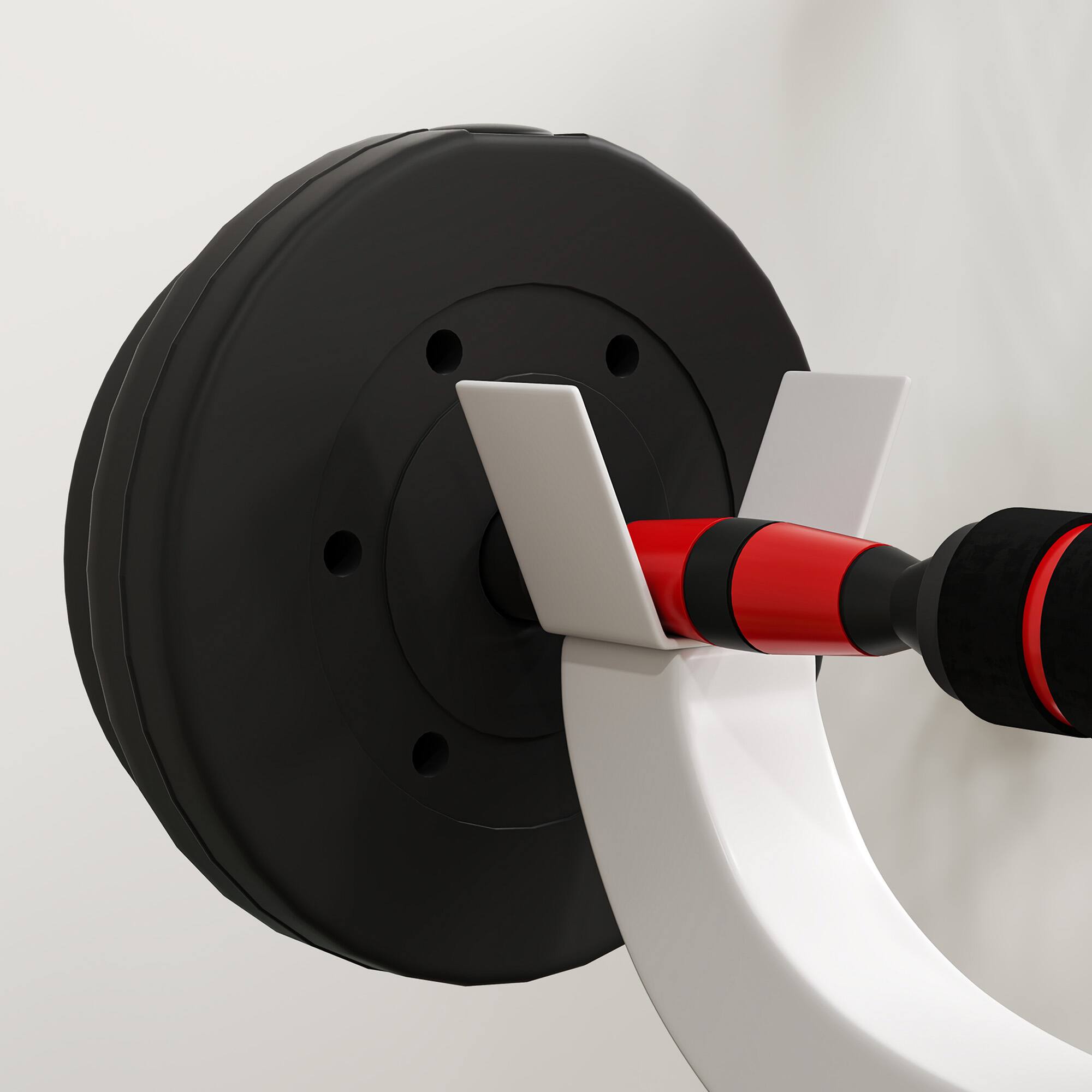 Alt View 7. Soozier - Adjustable Preacher Curl Bench with Brabell Rack, Strength Training Seated Arm Isolated Barbell Dumbbell Bicep Station - White.