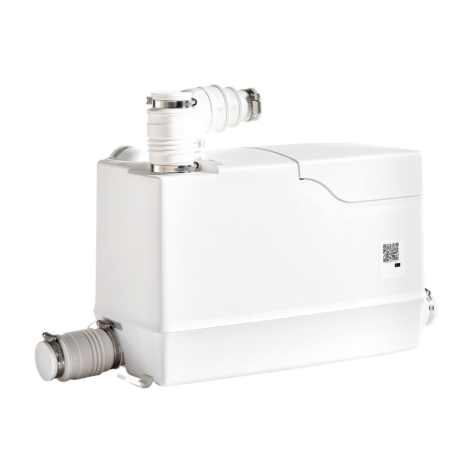 Alt View 4. VEVOR - Utility Sink Pump 800W 12000L/h Flow 32.8 ft/10 m Head Macerator Pump, Waste Water Disposal Macerating Machine - White.