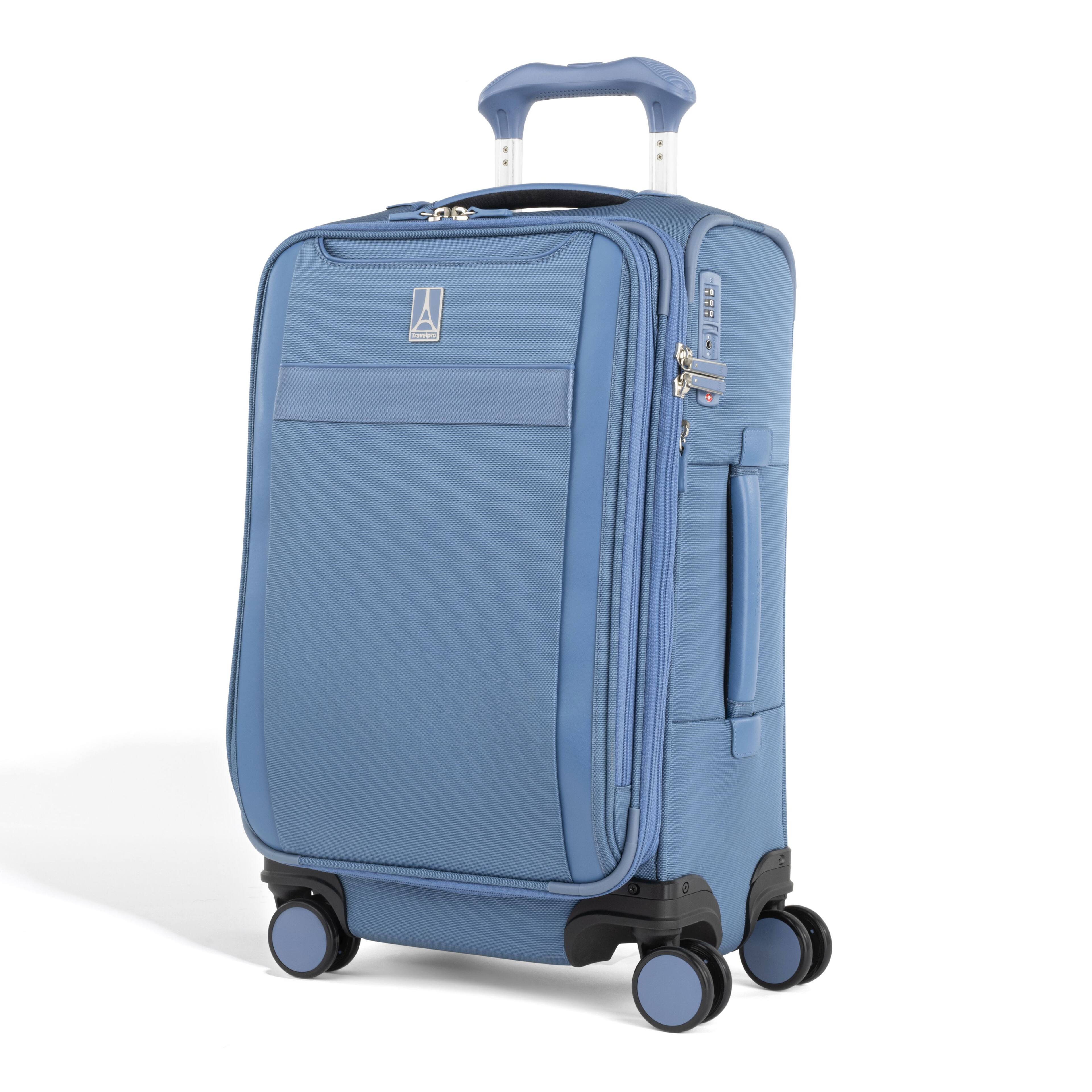 Angle. Travelpro - Travelpro Versapack + Softside Carry-On & Medium Spinner Luggage Set - Elemental Blue.