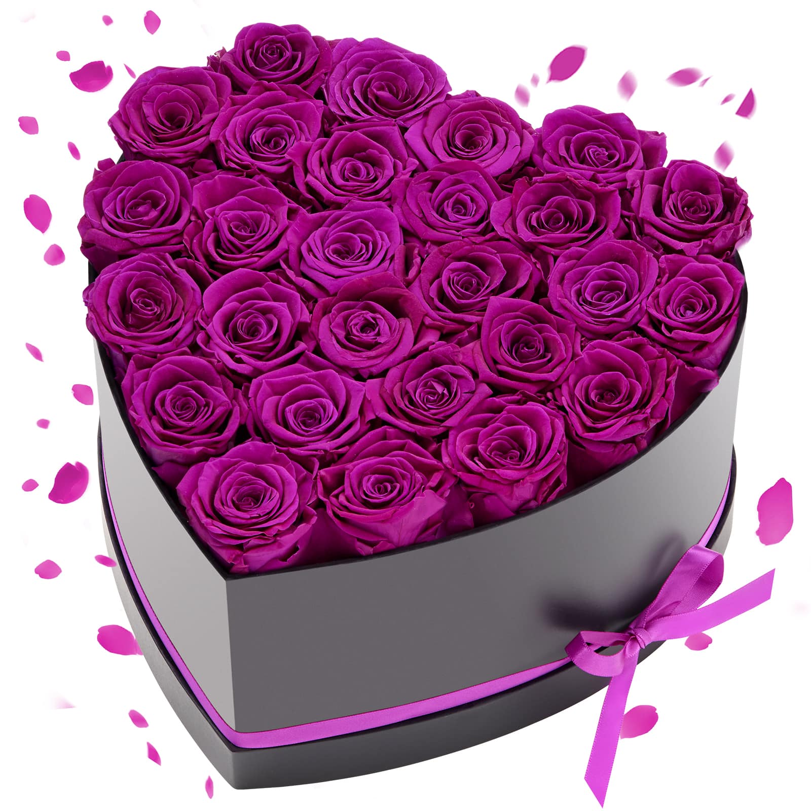 VEVOR - Forever Flowers, 27 Preserved Roses in Heart Shape Box, Eternal Flowers Immortal Bouquet Birthday Present for Women - Purple, Black price history on PriceWatchPro