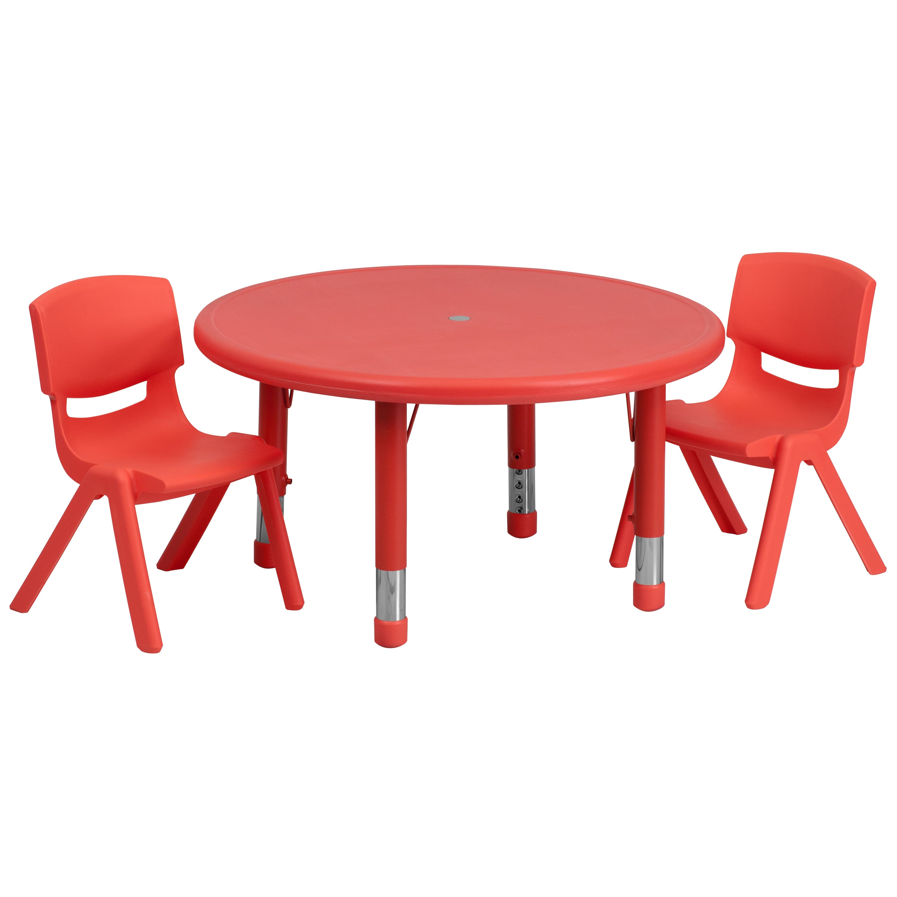 Flash Furniture - Emmy 33'' Round Plastic Height Adjustable Activity Table Set with 2 Chairs - Red price history on PriceWatchPro