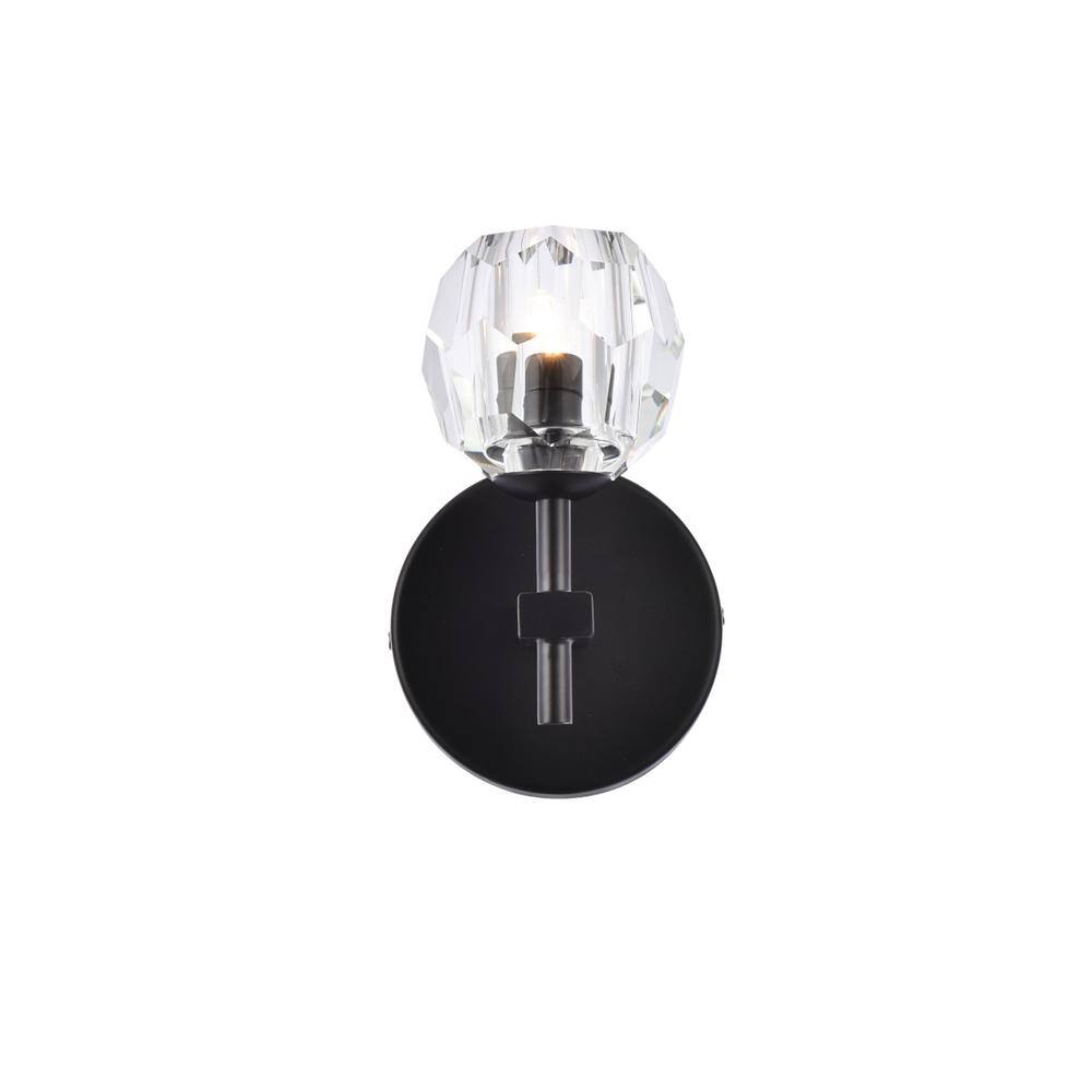 Alt View 1. Elegant Lighting - Eren 1 light Black wall sconce - Black.