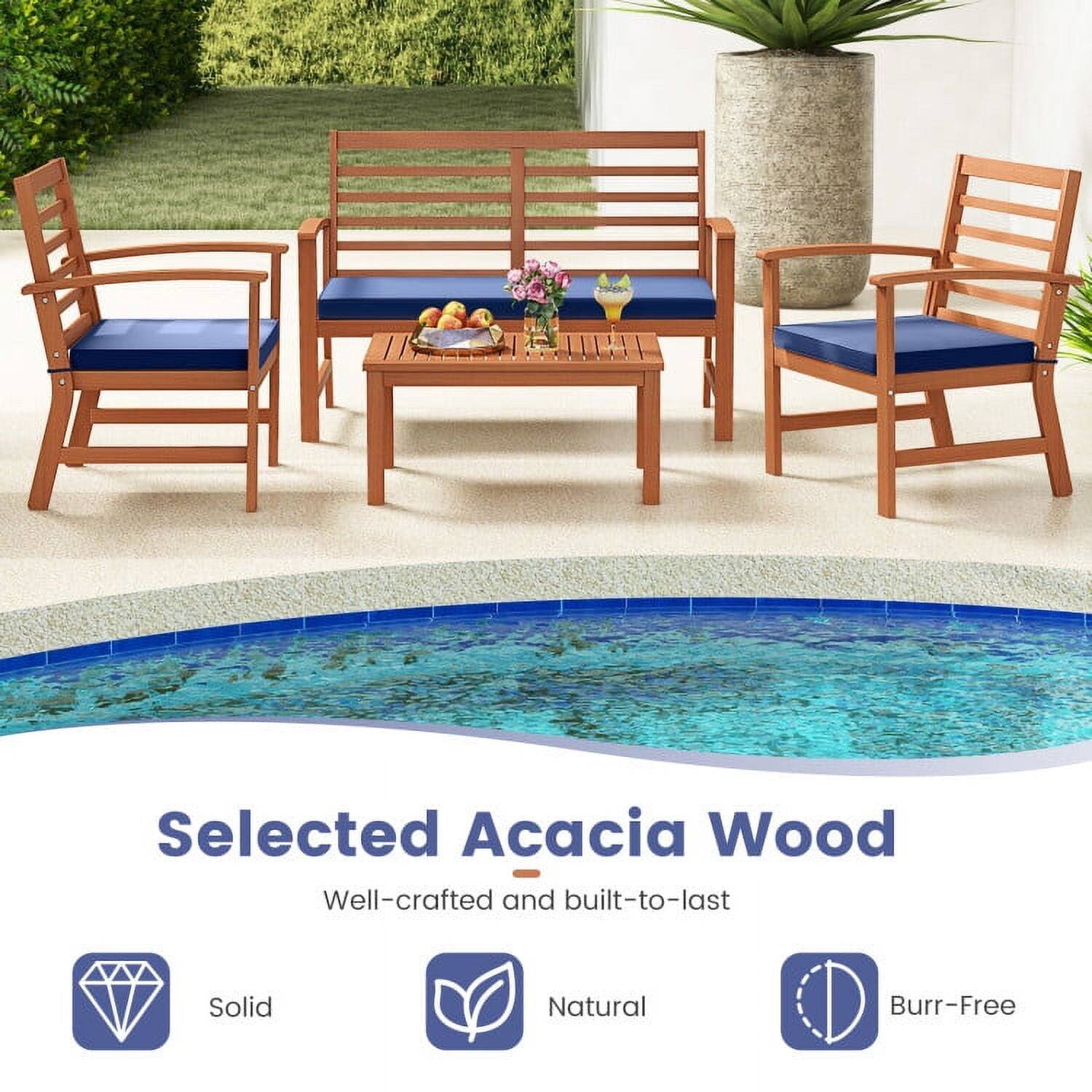 Selected Acacia Wood  
Well-crafted and built-to-last  
Solid  
Natural  
Burr-Free