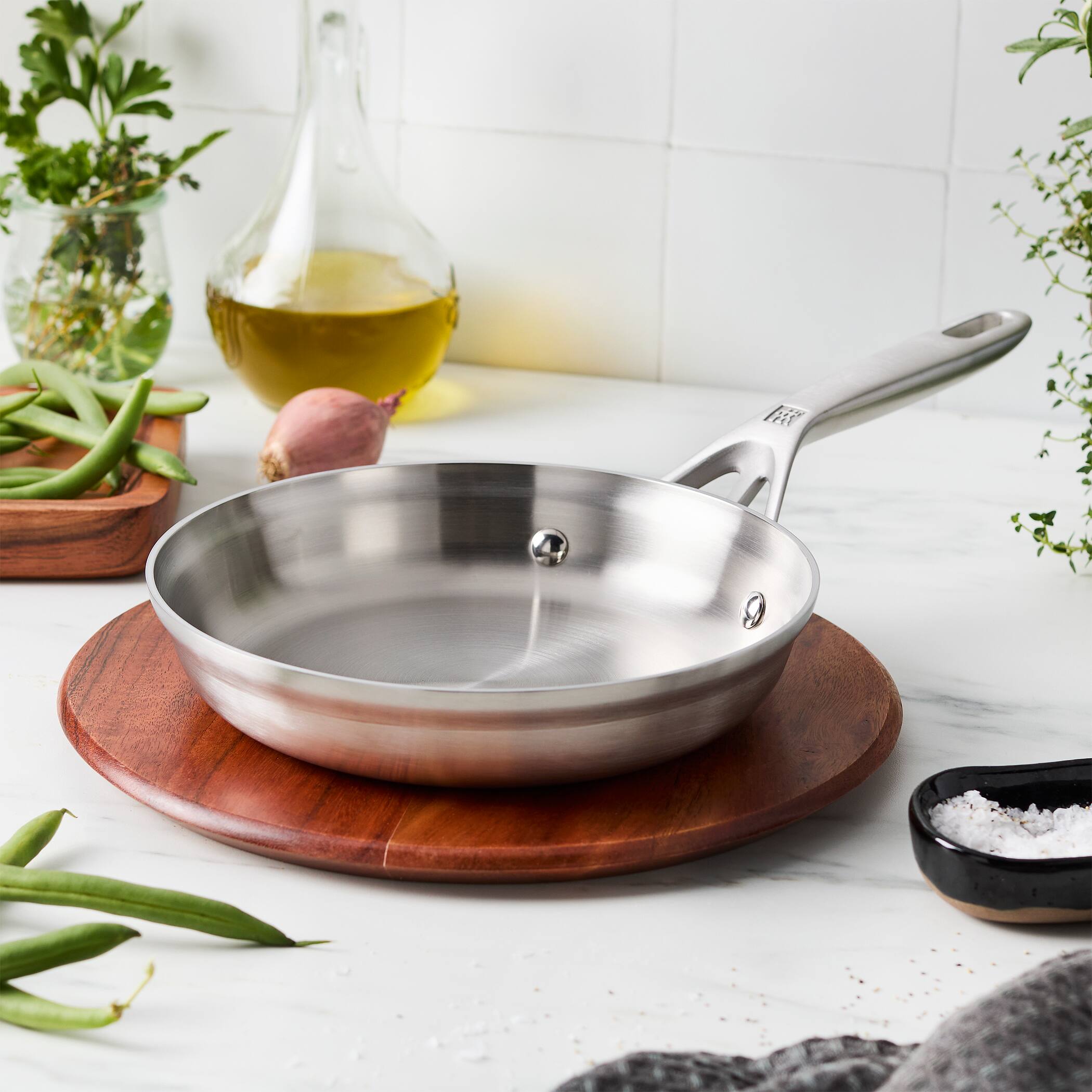 Alt View 4. ZWILLING - ZWILLING Motion Stainless Steel 8-inch Stainless Steel Fry Pan - Stainless Steel.