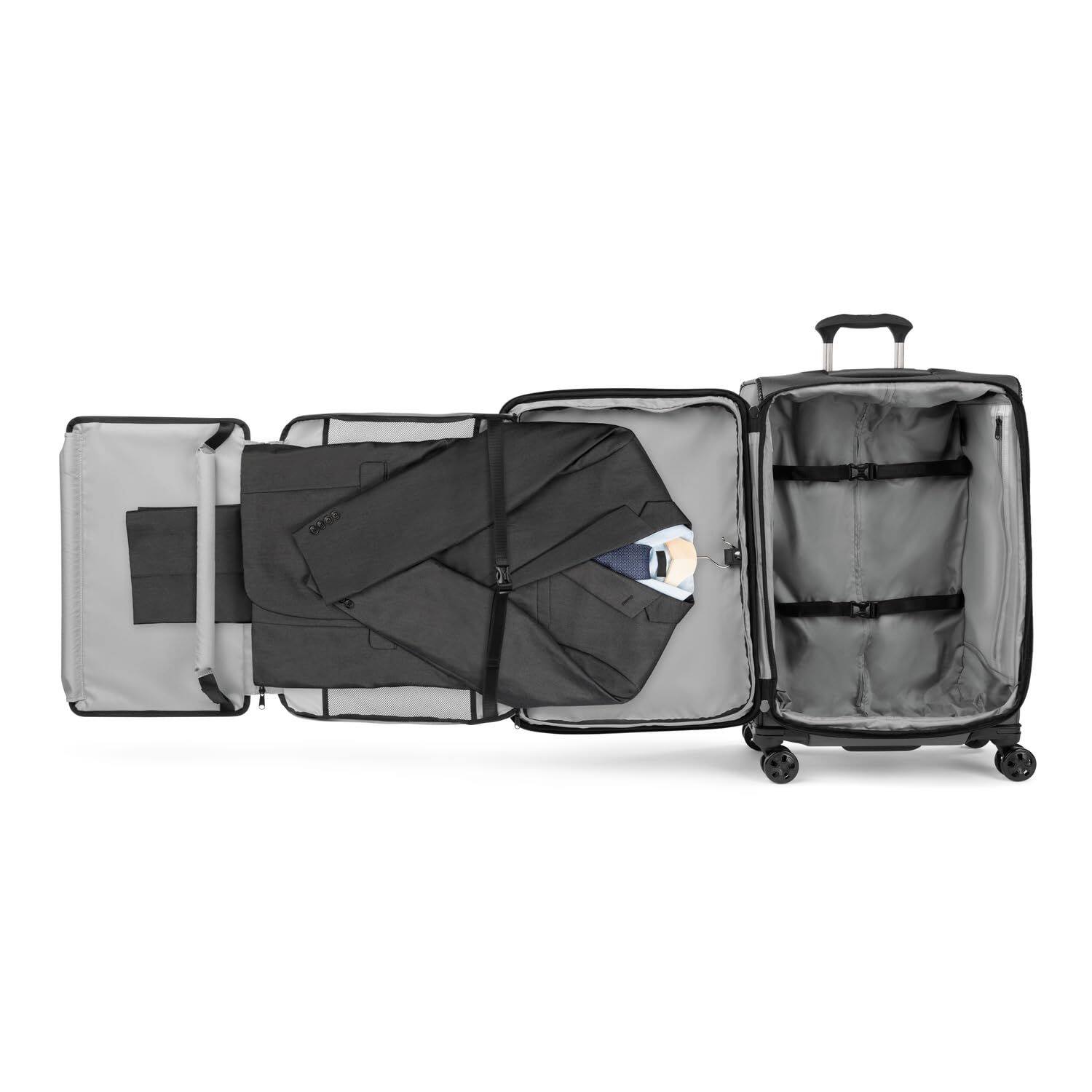 Alt View 1. Travelpro - Travelpro Crew Classic Lightweight Softside Expandable 25" Checked Spinner - Titanium Grey.