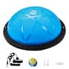Front. VEVOR - Half Exercise Ball Trainer,23 inch Balance Ball Trainer, 660 lbs Capacity Stability Ball,Yoga Ball with Resistance Bands - Blue.