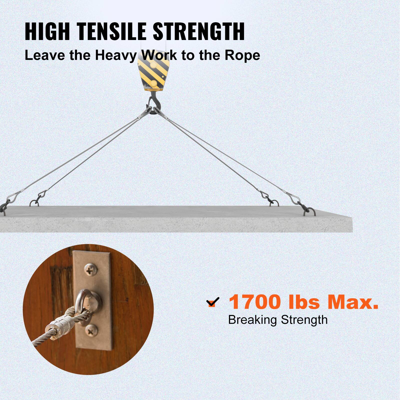 HIGH TENSILE STRENGTH  
Leave the Heavy Work to the Rope  

1700 lbs Max. Breaking Strength