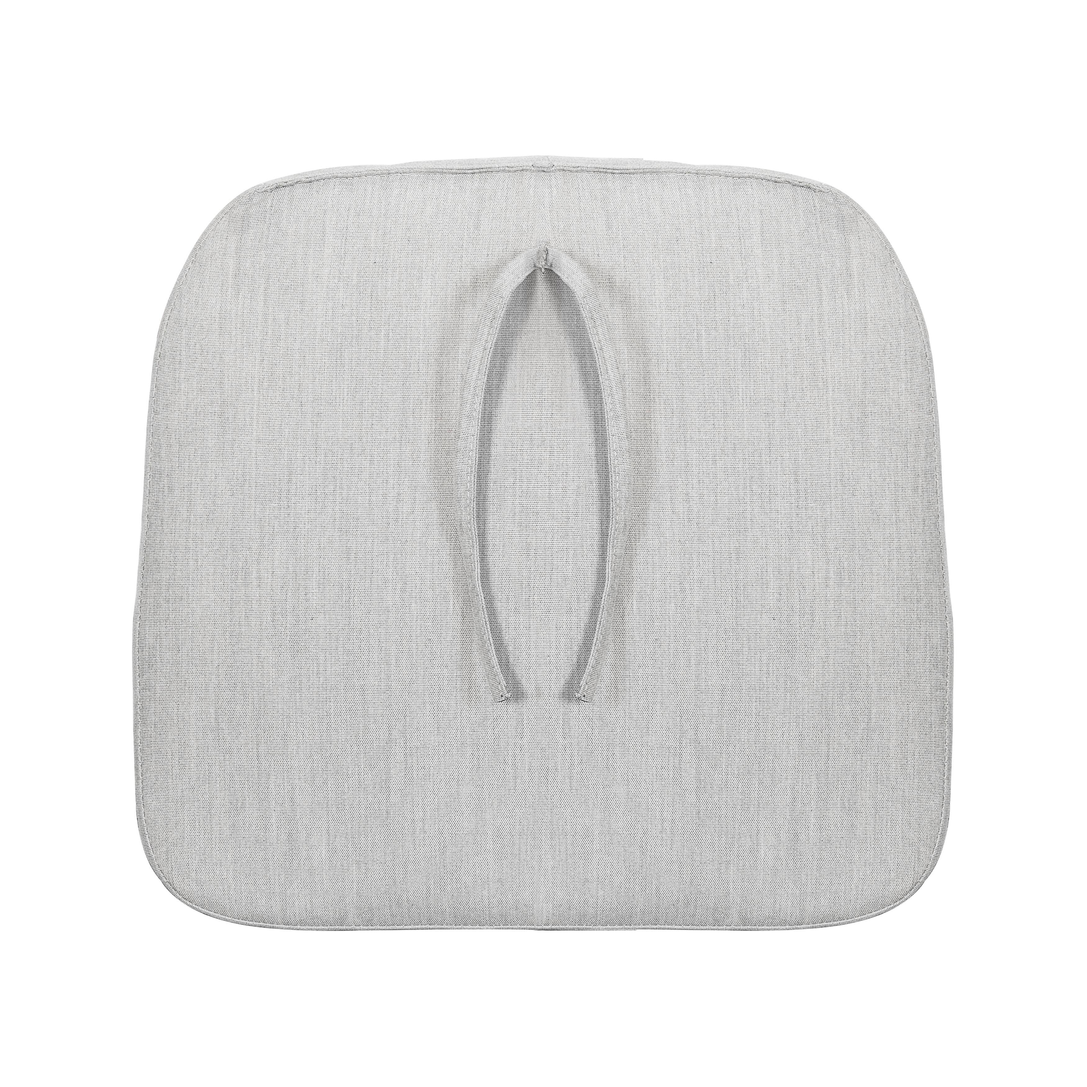 Alt View 4. Nuu Garden - Outdoor 2-Pack 15" x 16" x 1.2" Chair Seat Cushions with Straps - Gray.