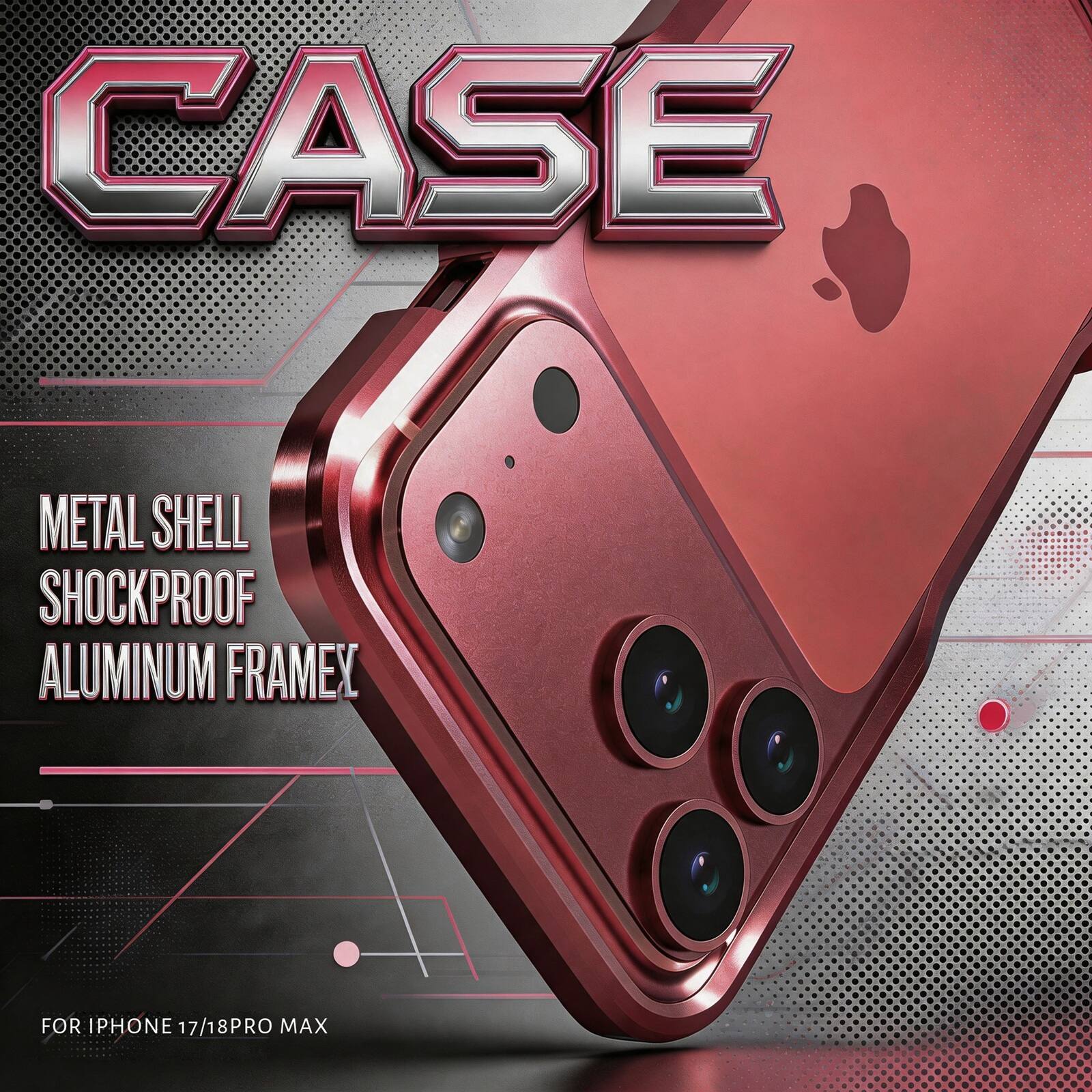 CASE

METAL SHELL SHOCKPROOF ALUMINUM FRAME

FOR IPHONE 17/18 PRO MAX