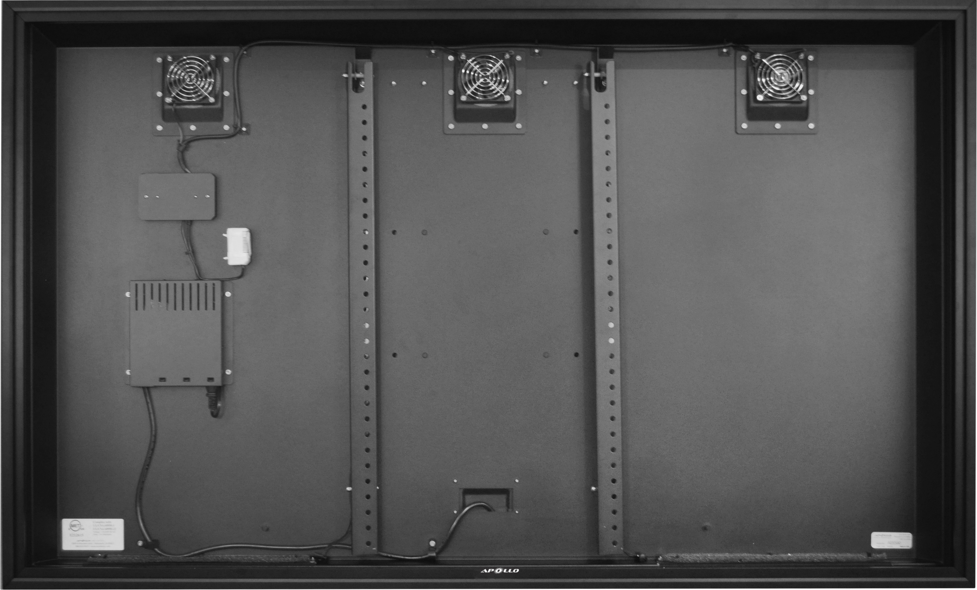 Back. Apollo Enclosures - Apollo 55" Deluxe Outdoor TV Enclosure for 49" to 55" TVs, Quality Aluminum Construction, UL/CSA certified for safety - Black.