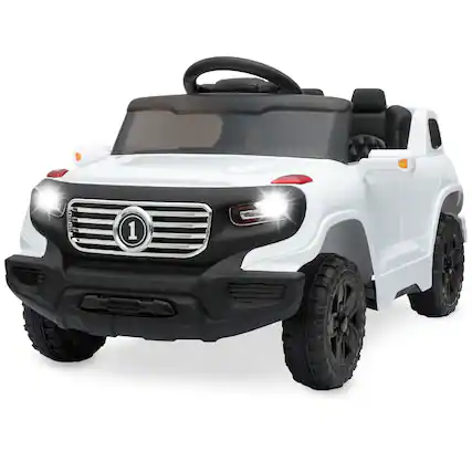 Front. Best Choice Products - Best Choice Products 6V Ride On Car Truck w/ Parent Control, 3 Speeds, LED Lights, MP3 Player - White - White.