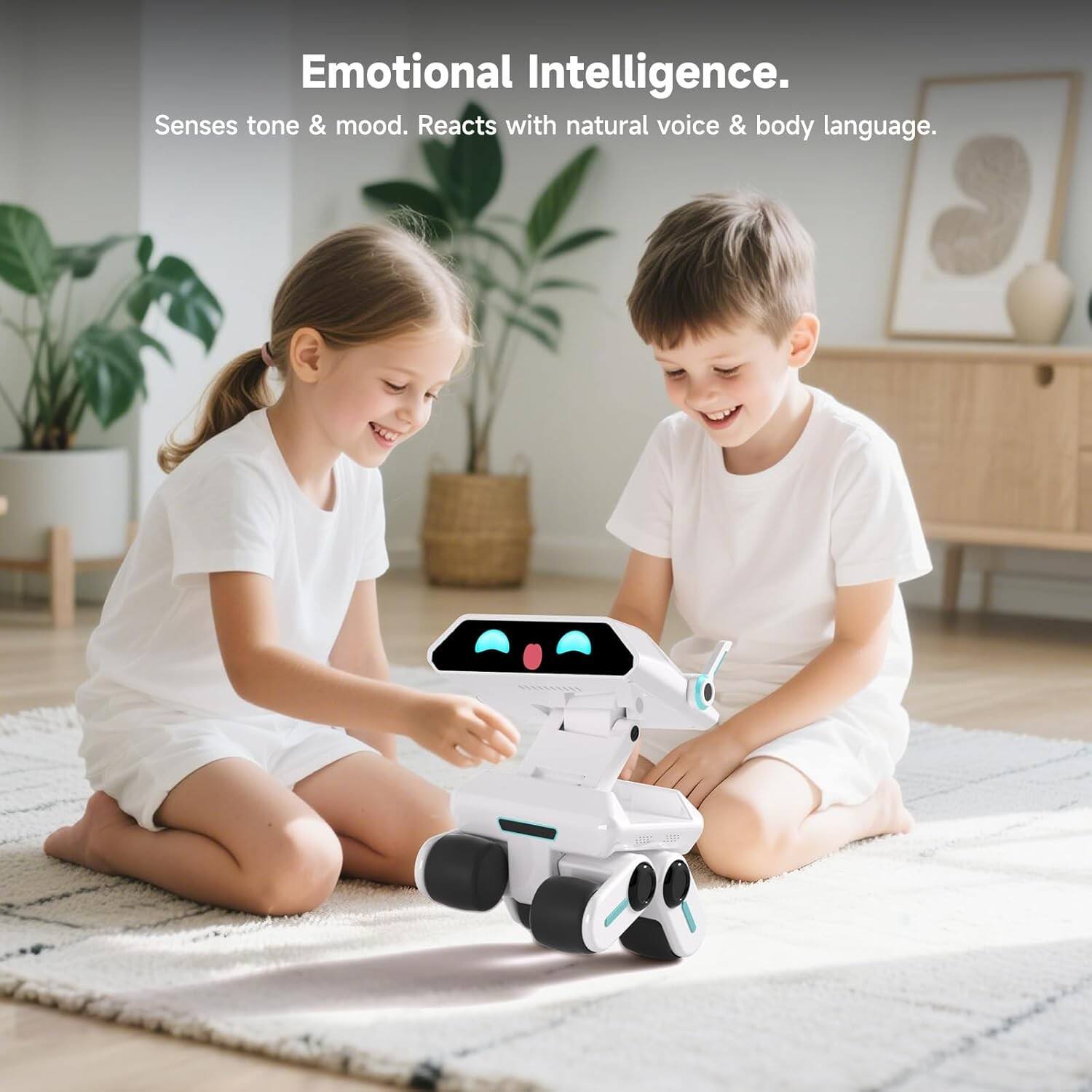 Emotional Intelligence.  
Senses tone & mood. Reacts with natural voice & body language.