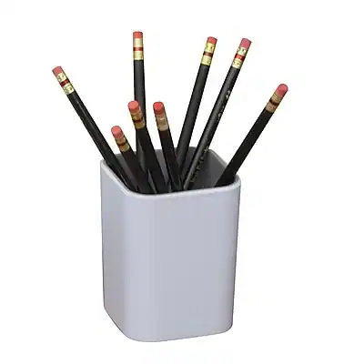 Front. Fusion - Fusion Pencil Cup Holder, White/Gray (37524) - White/Gray.