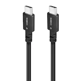 AudioQuest - Carbon USB-C > C 4.9' Digital High-Definition Audio Cable with USB-C to USB-C Connectors - Gray on Black