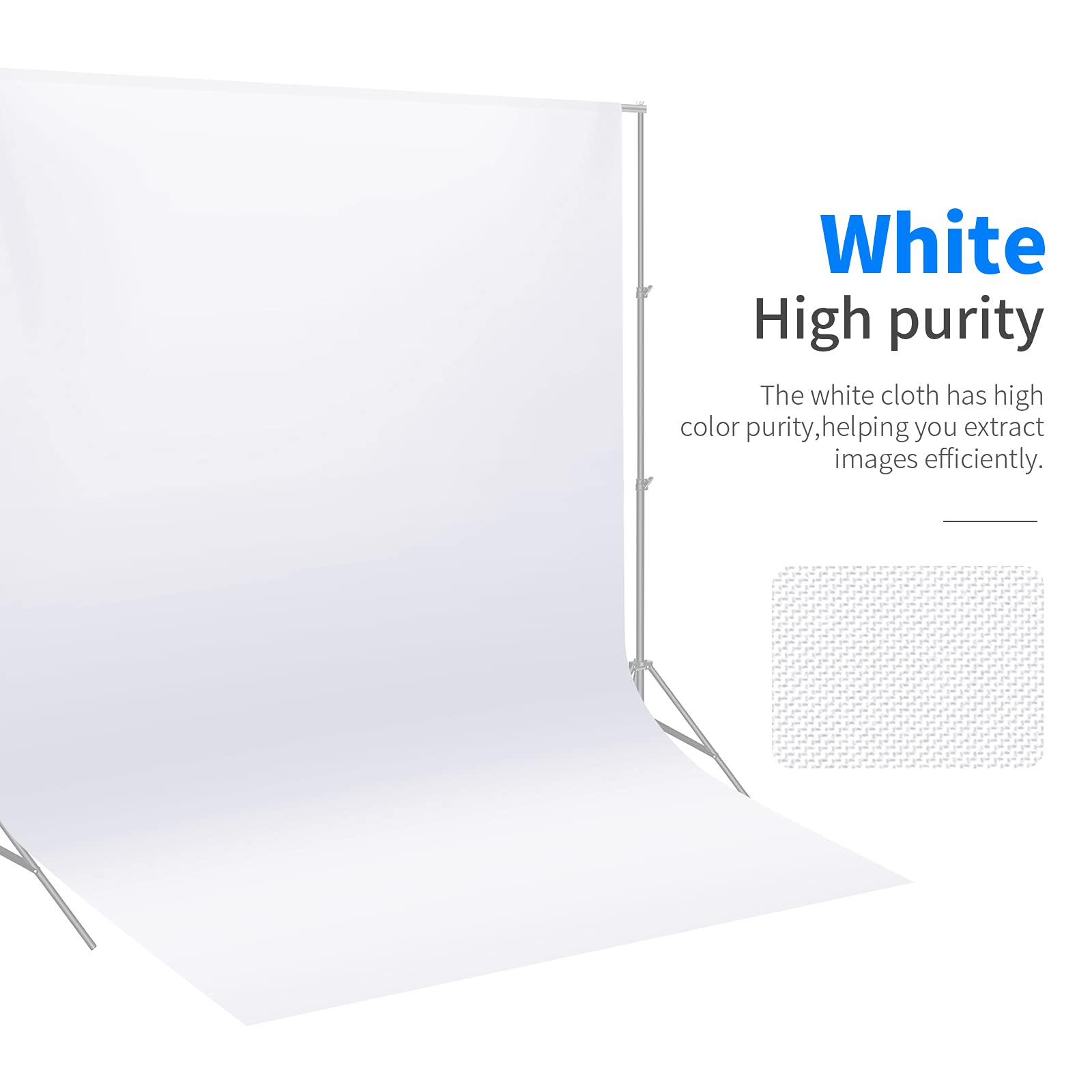 White High purity

The white cloth has high color purity, helping you extract images efficiently.