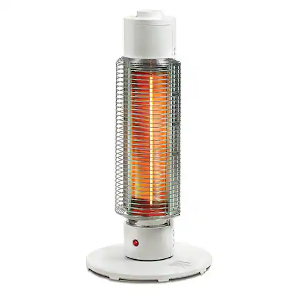 Front. Sengoku - HeatMate Medium Sized Efficient Electric Graphite Tower Indoor Space Heater - White.