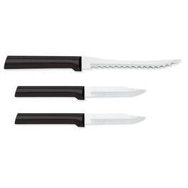 Rada - Cutlery 3.25-Inch Regular Paring Knife & 5-Inch Tomato Slicer Stainless Steel Serrated Blade, Handles - Black