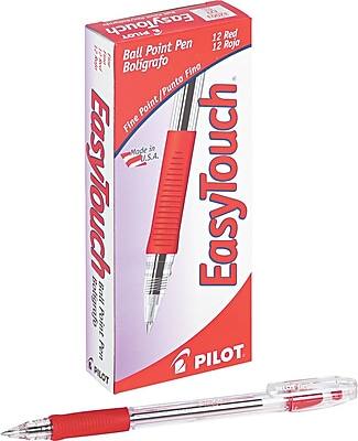EasyTouch PILOT 12 Red Point Pen  
12 Roja  
Ball Point Pen  
Bolígrafo  
Fine Point / Punto Fino  
Made in U.S.A.  
EasyTouch  
Pilot