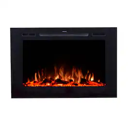 Touchstone Home Products - 40 in. Wall Mounted Recessed Sideline Forte Smart Electric Fireplace 1500W - Black
