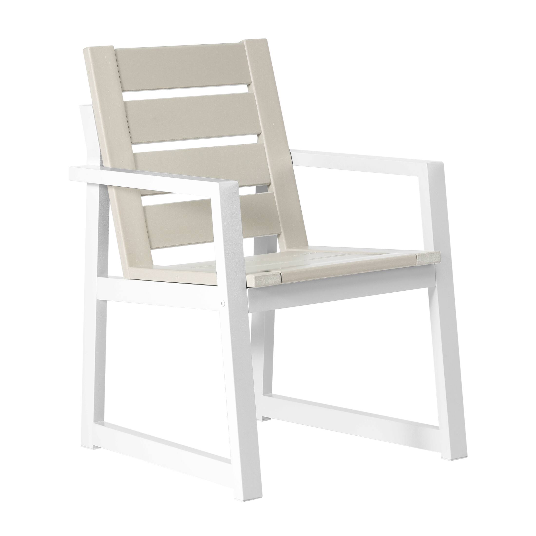 Alt View 1. WestinTrends - WestinTrends Cape May 7-Piece HDPE Outdoor Furniture Patio Dining Table With Umbrella Hole and Chairs Set For 6 - Sand.