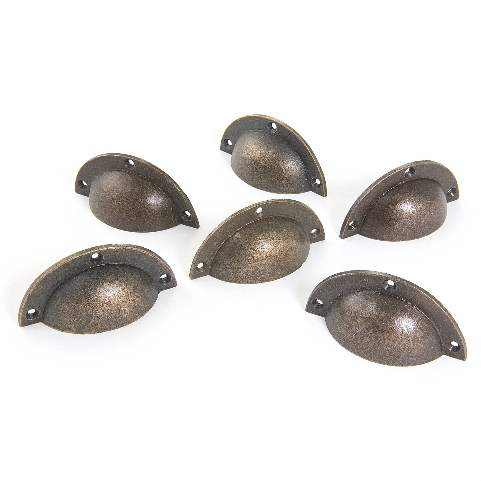 Front. TX USA Corporation - 3-Inch Metal Half Moon Drawer Pull Bronze Set of 6 - Bronze.