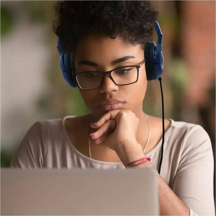 Alt View 2. Avid - AVID AE-54 Headphone - Stereo - USB Type C - Wired - 32 Ohm - 20 Hz to 20 kHz - Over-the-head, On-ear - Binaural - Blue.