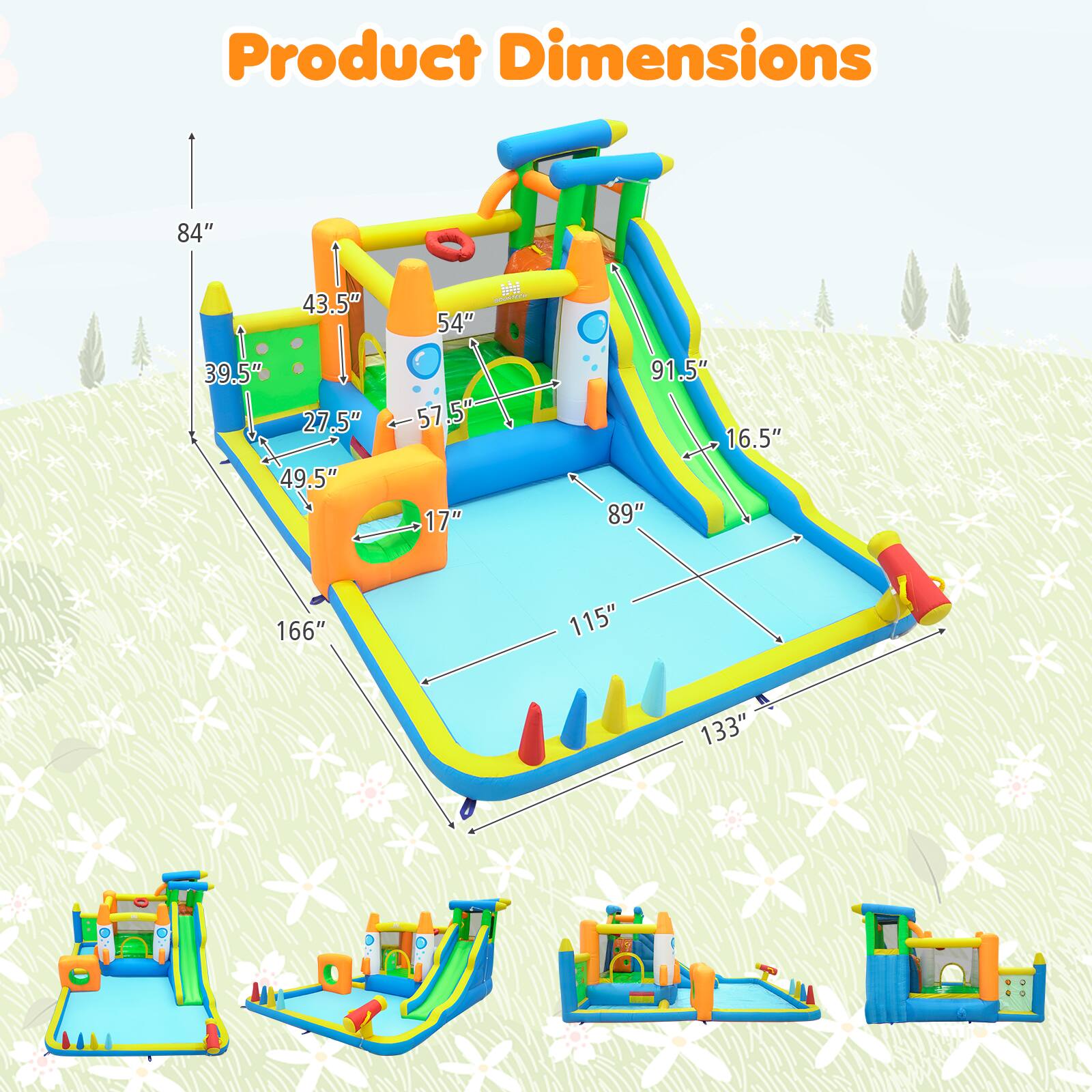 Product Dimensions: 84" x 43.5" x 39.5" x 27.5" x 49.5" x 54" x 57.5" x 17" x 91.5" x 16.5" x 89" x 166" x 115" x 133"
