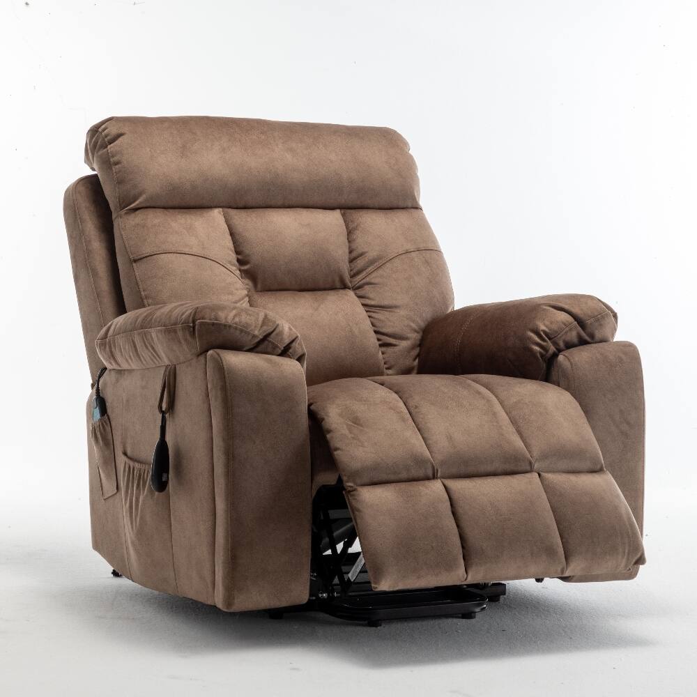 Alt View 9. Loheer - Loheer Power Lift Recliner Electric Reclining Chair Massage Heat - Brown.