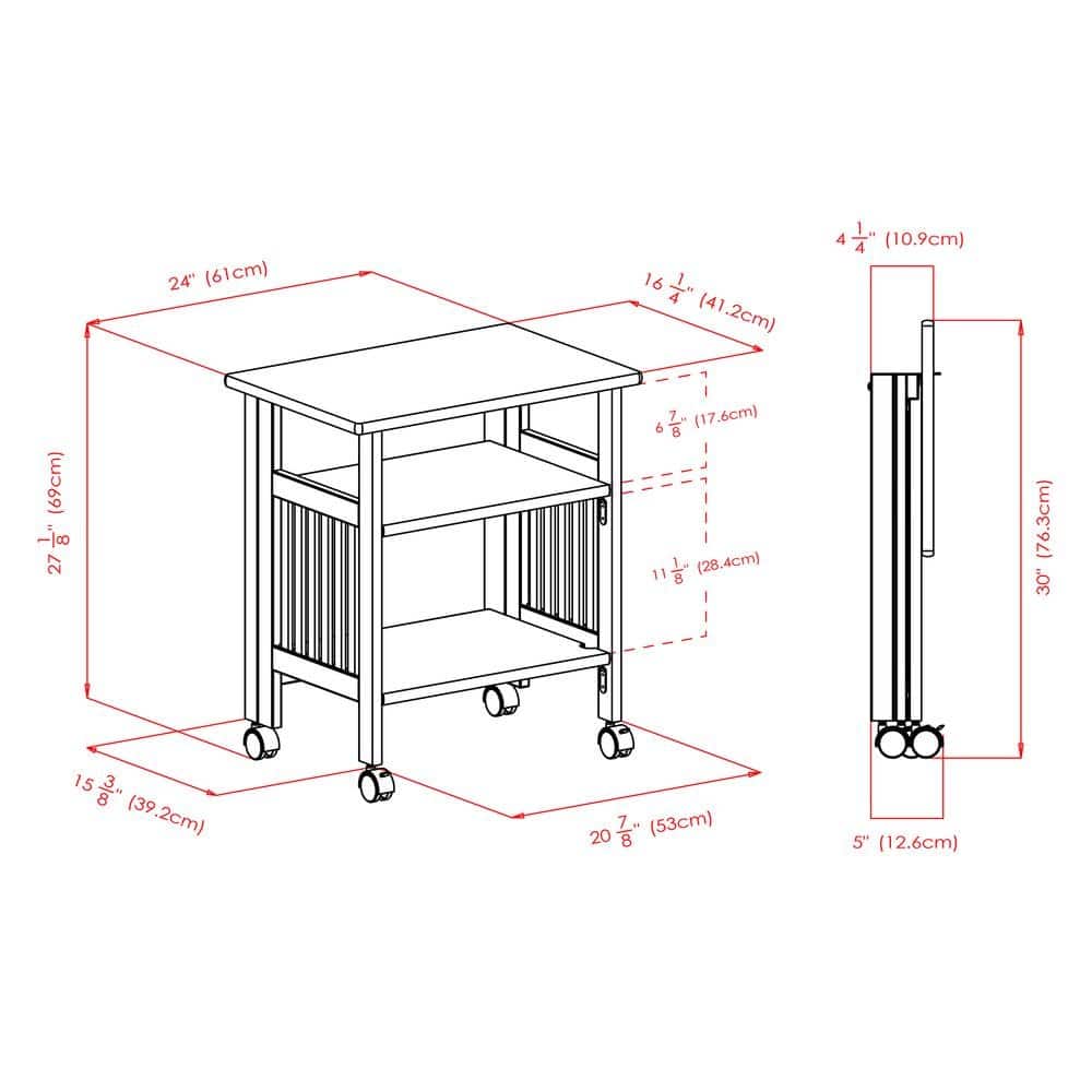FurniFact - Solid wood computer desk with foldable keyboard tray - Natural
