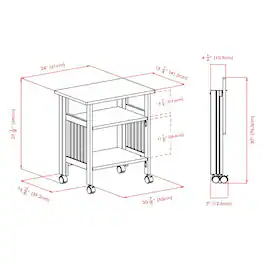 FurniFact - Solid wood computer desk with foldable keyboard tray - Natural