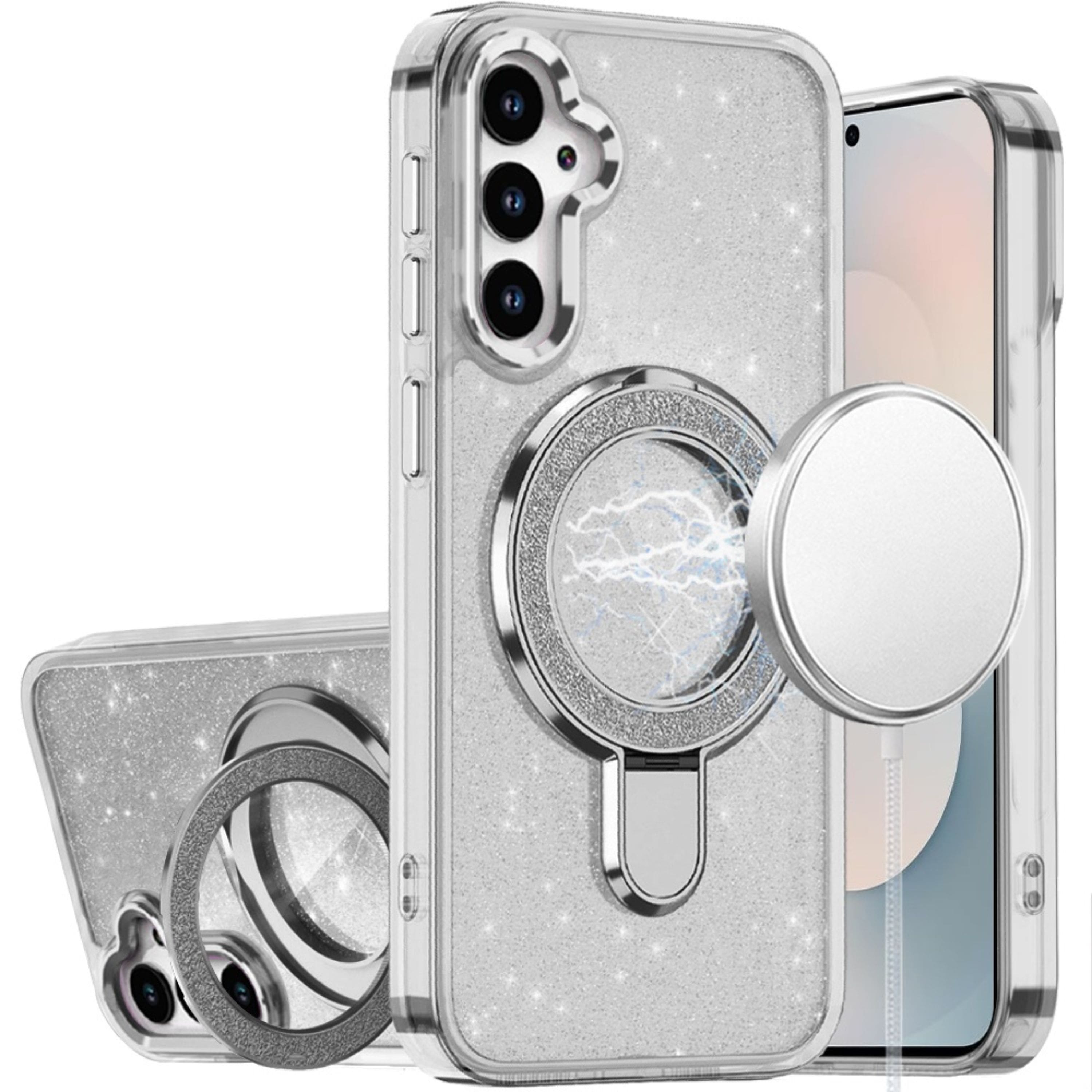 Kitcheniva - Translucent Full Glitter Magnetic Circle Plus Tempered Glass For Samsung S25 FE - Clear price history on PriceWatchPro