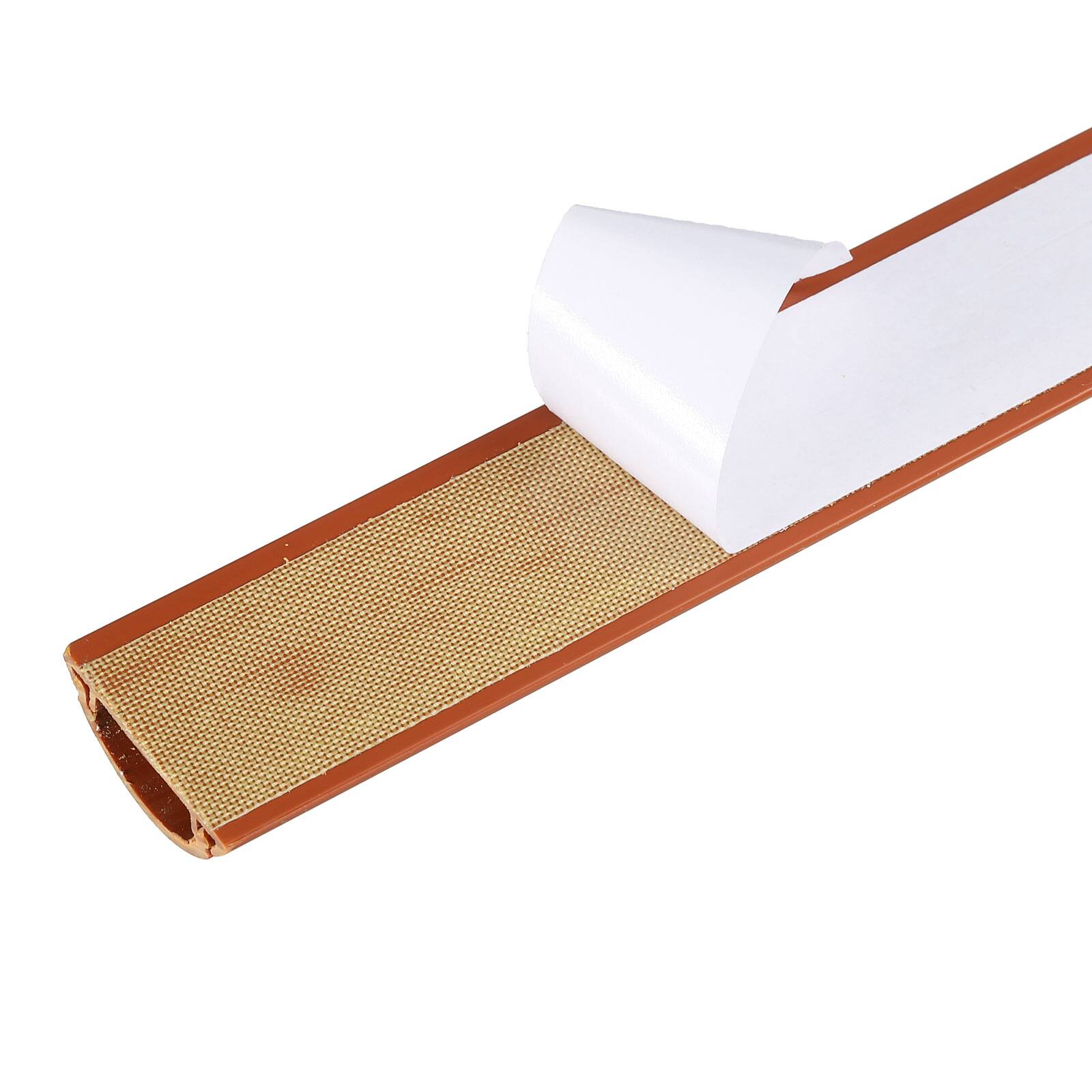 Alt View 3. Unique Bargains - Floor/Wall Cable Raceway Cord Cover 39"Lx1.2"Wx0.4"H Cord Hider Channel Self-Adhesive for TV Wire Management - Dark Brown.