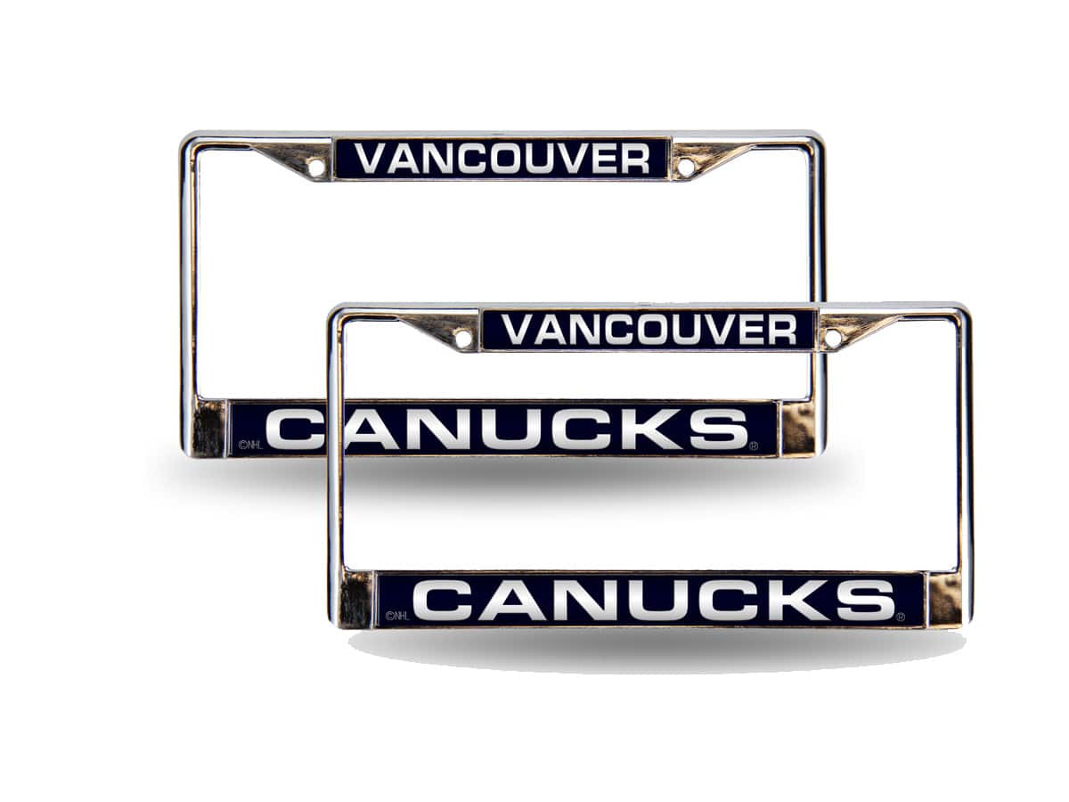 Rico Industries - Vancouver Canucks Chrome Metal Laser License Plate Frame - Set of 2 Frames - Multi