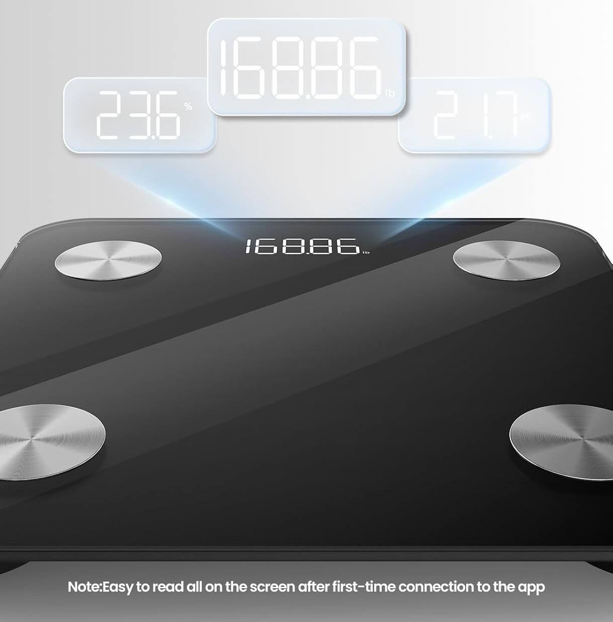 16886 lb  
236%  
217  
16886  

Note: Easy to read all on the screen after first-time connection to the app