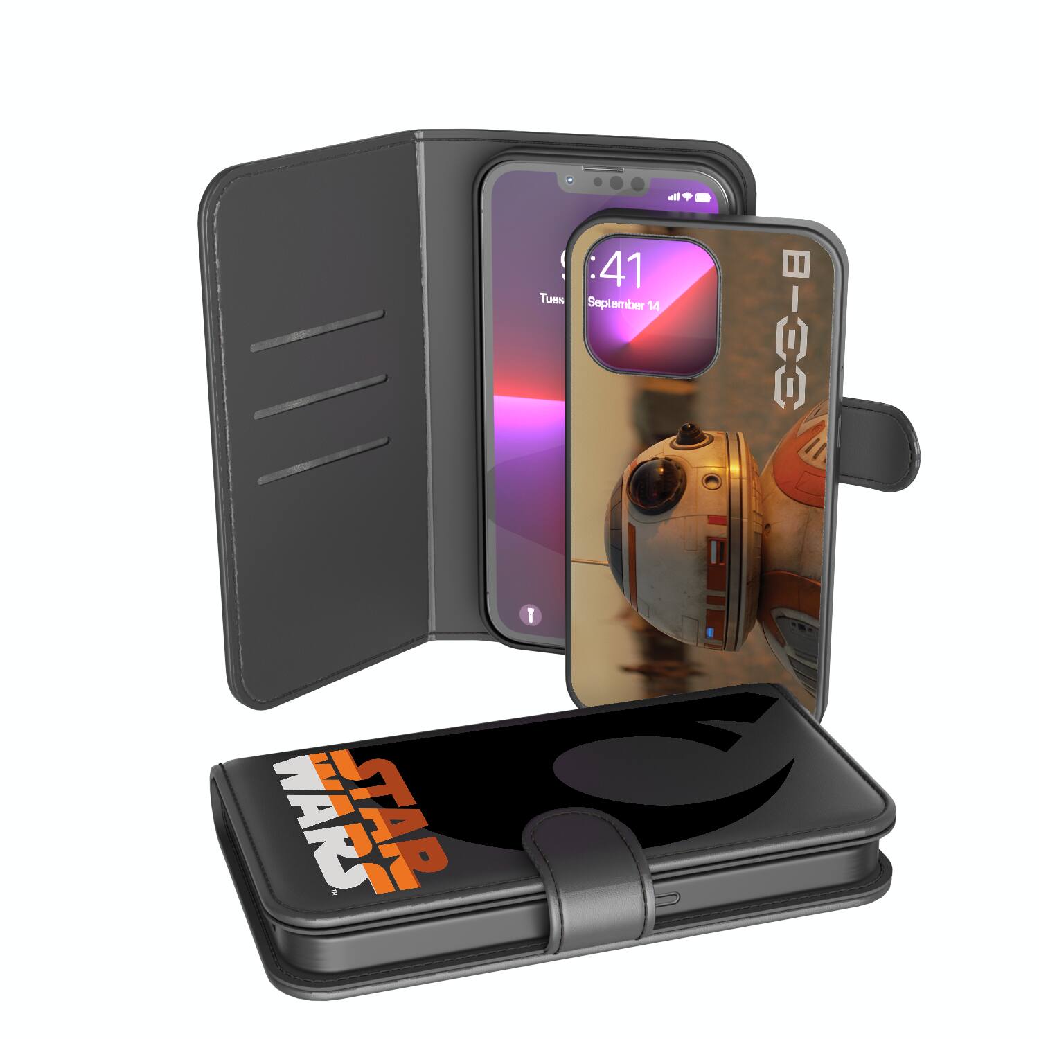 Photos - Case Cinematic Keyscaper - Star Wars: The Force Awakens  Moments: Discovery Wallet Phone  - Apple iPhone 14 Pro Max - BB-8 KWA 