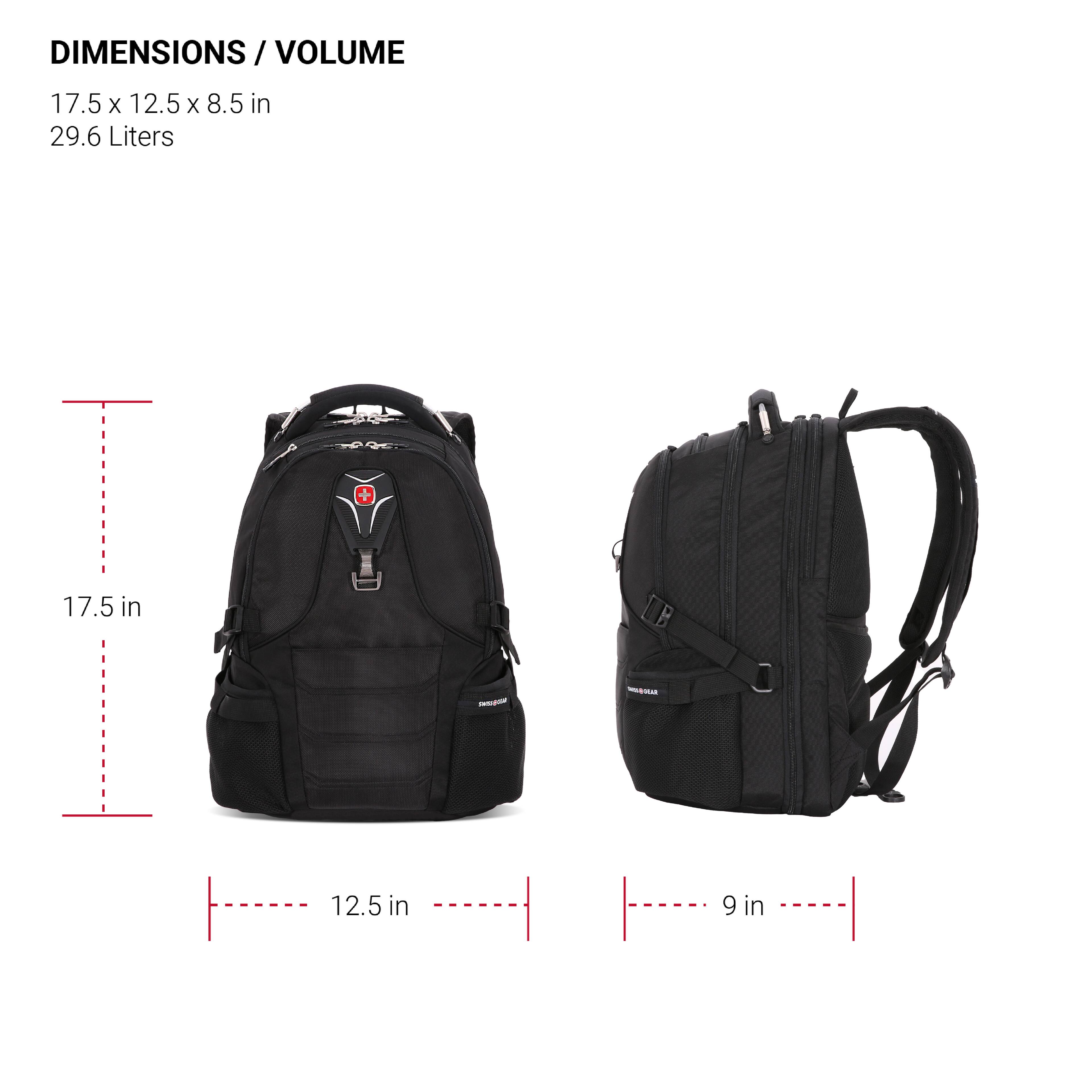 DIMENSIONS / VOLUME: 17.5 x 12.5 x 8.5 in, 29.6 Liters.