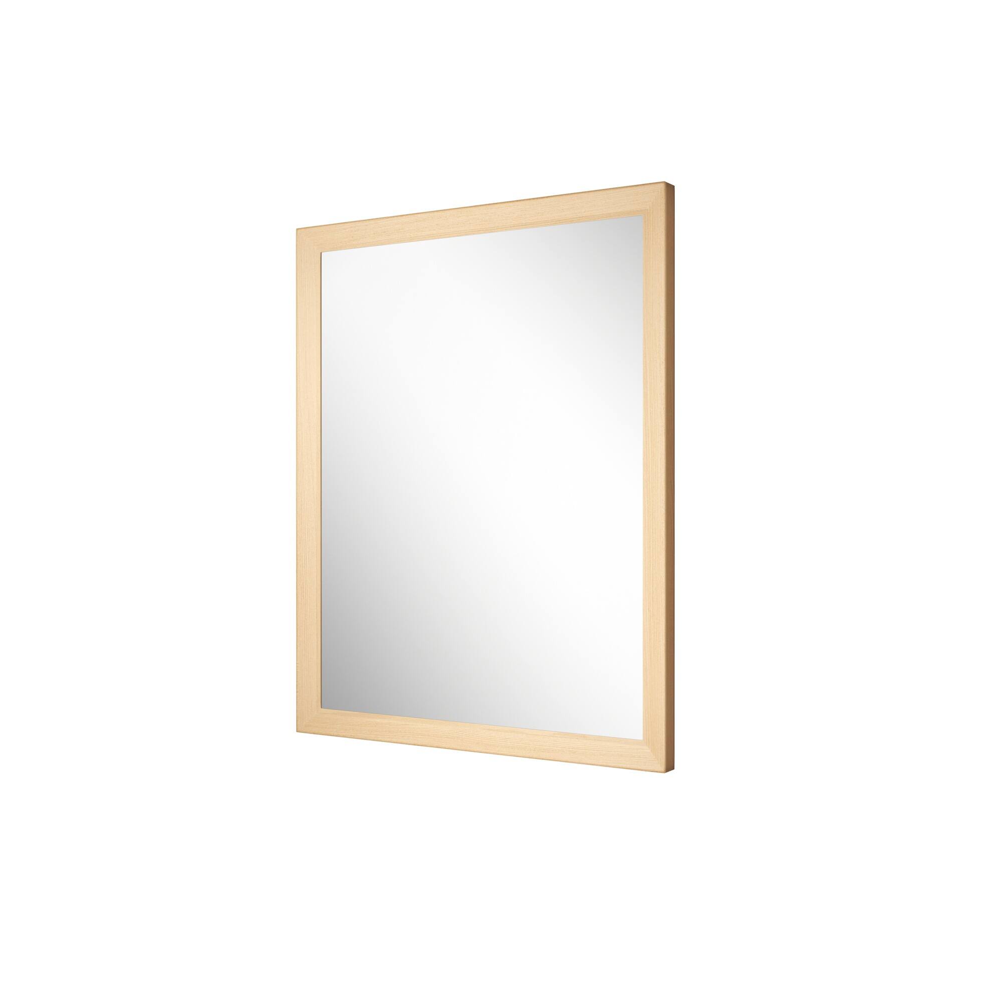 Alt View 1. Boyel Living - 20 in W x 16 in L Dark Wood Grain Rectangular Slanted Edge Aluminum Framed Wall Bathroom Vanity Mirror.