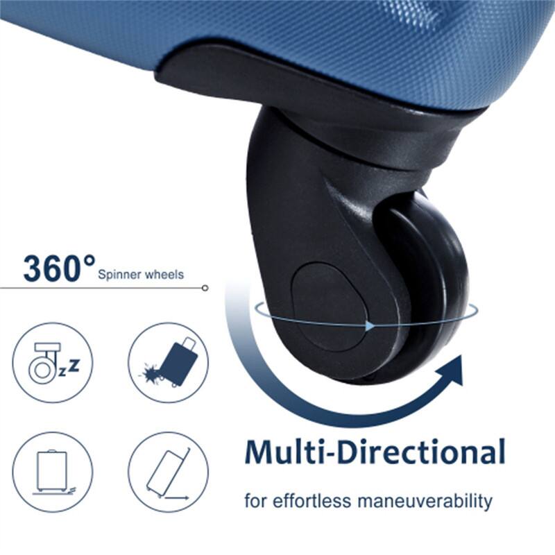 360° Spinner wheels  
Multi-Directional  
for effortless maneuverability