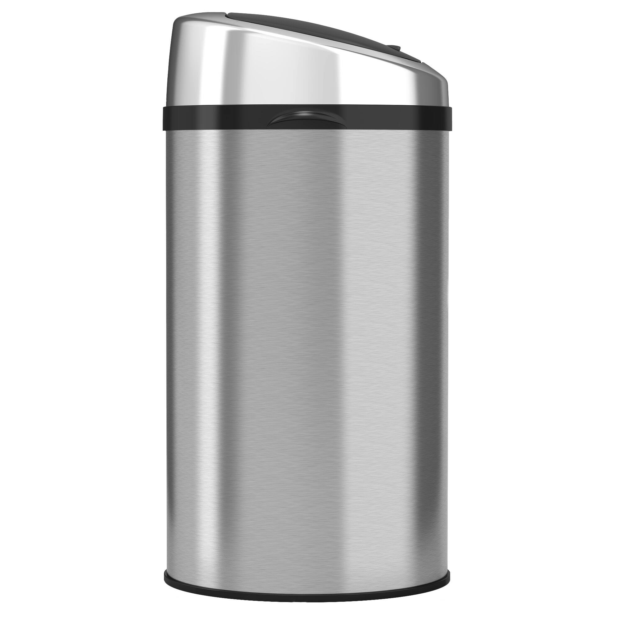 Alt View 15. iTouchless - NX 8-Gal. Touchless Round Trash Can - Stainless Steel.