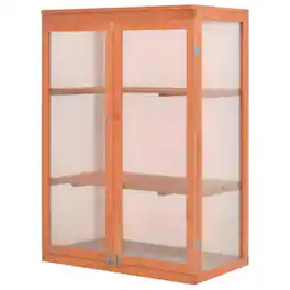 vidaXL - Greenhouse Wooden Wood and Polycarbonate board - Brown