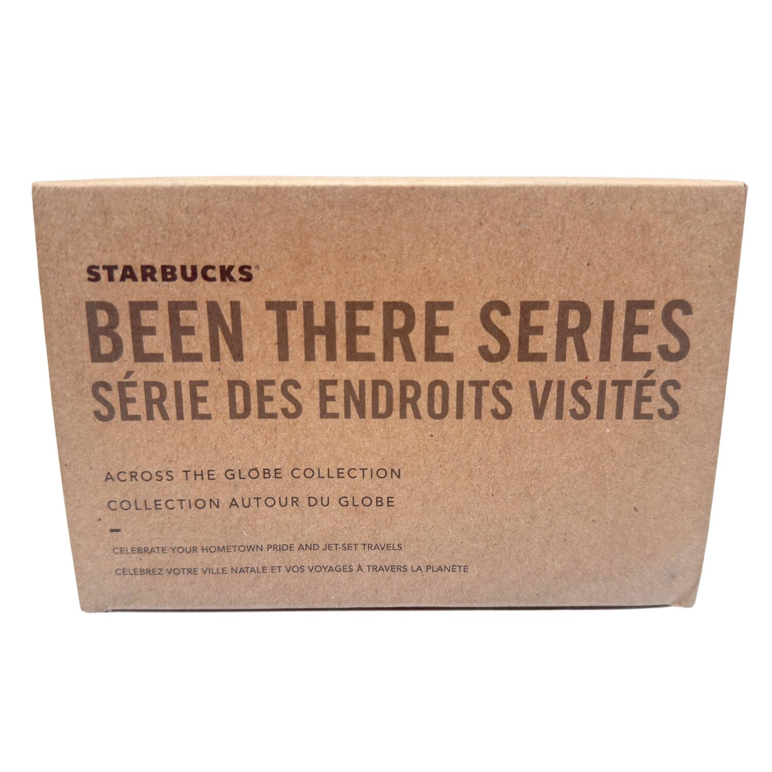 STARBUCKS  
BEEN THERE SERIES  
SÉRIE DES ENDROITS VISITÉS  

ACROSS THE GLOBE COLLECTION  
COLLECTION AUTOUR DU GLOBE  

CELEBRATE YOUR HOMETOWN PRIDE AND JET-SET TRAVELS  
CELEBREZ VOTRE VILLE NATALE ET VOS VOYAGES À TRAVERS LA PLANÈTE
