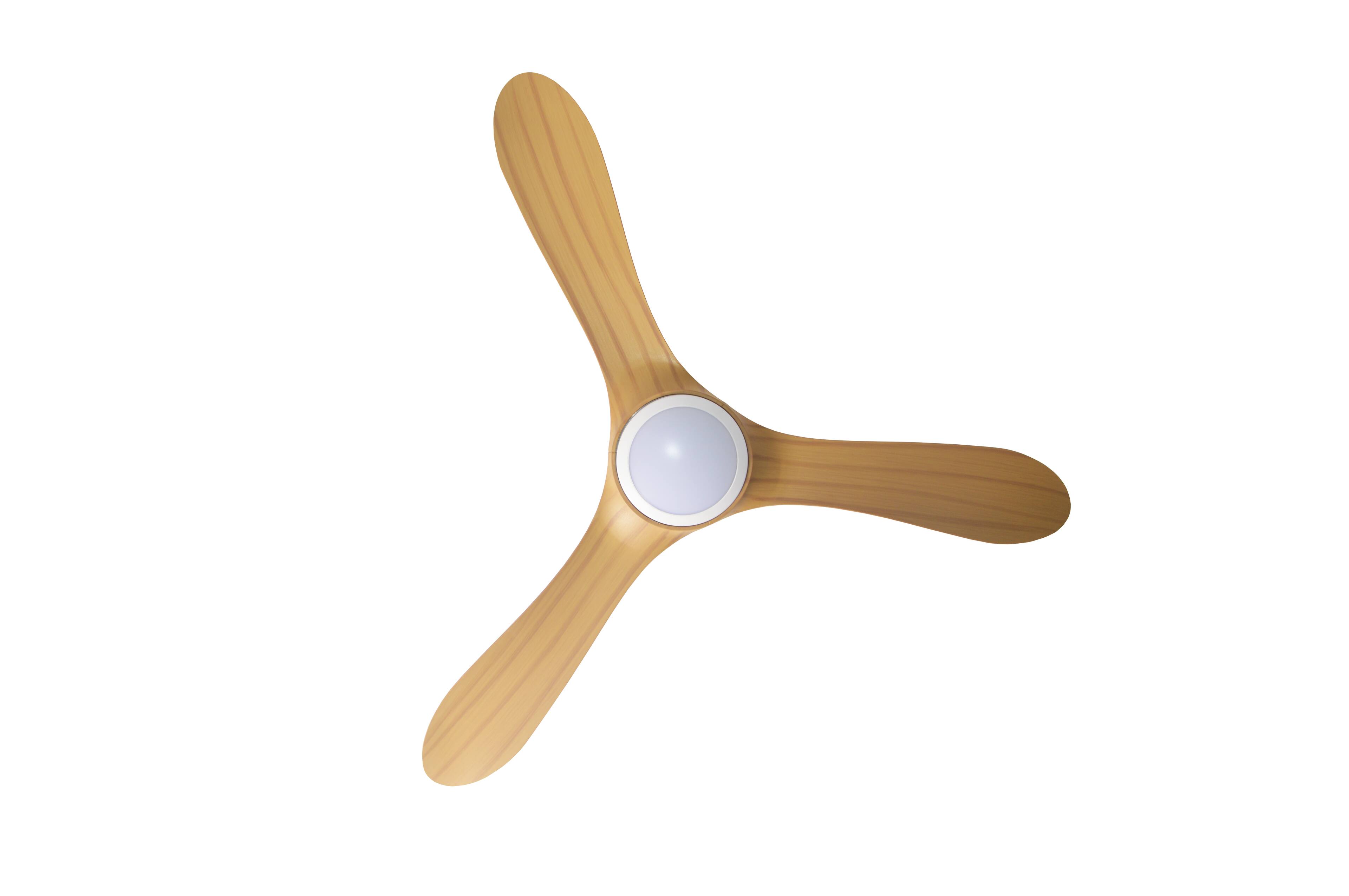 Alt View 4. ENLIGHT - 56" Smart Ceiling Fan, IP66 Outdoor/Coastal, CCT & Dimmable LED, Durable, Efficient & Quiet DC Motor, Matter, 3 Blades - Bamboo Woodgrain.