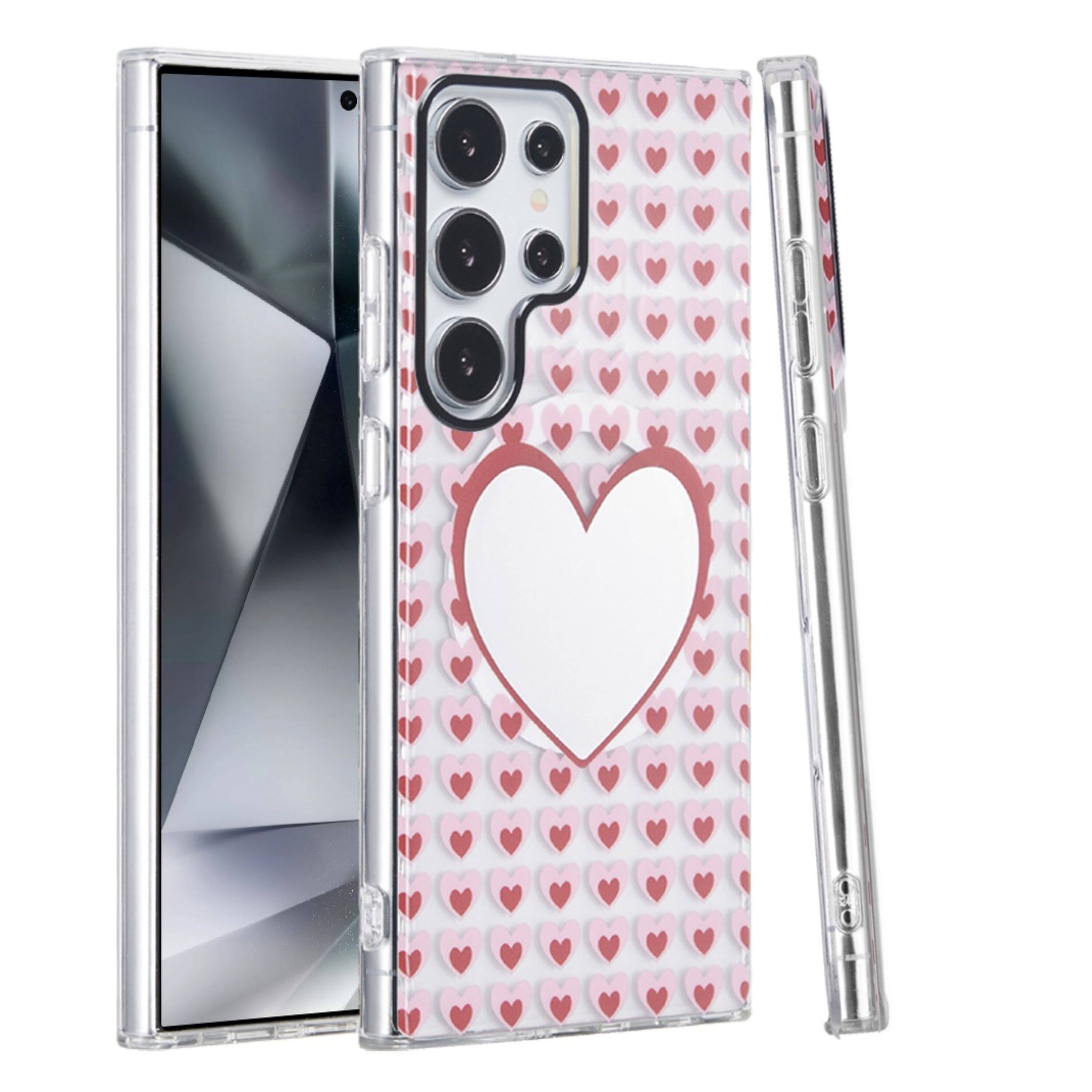Front. Kitcheniva - Heart Dual Layer TPU In Mold Design Magnetic Circle Phone Case For Samsung Galaxy S24 Ultra - Multicolor.