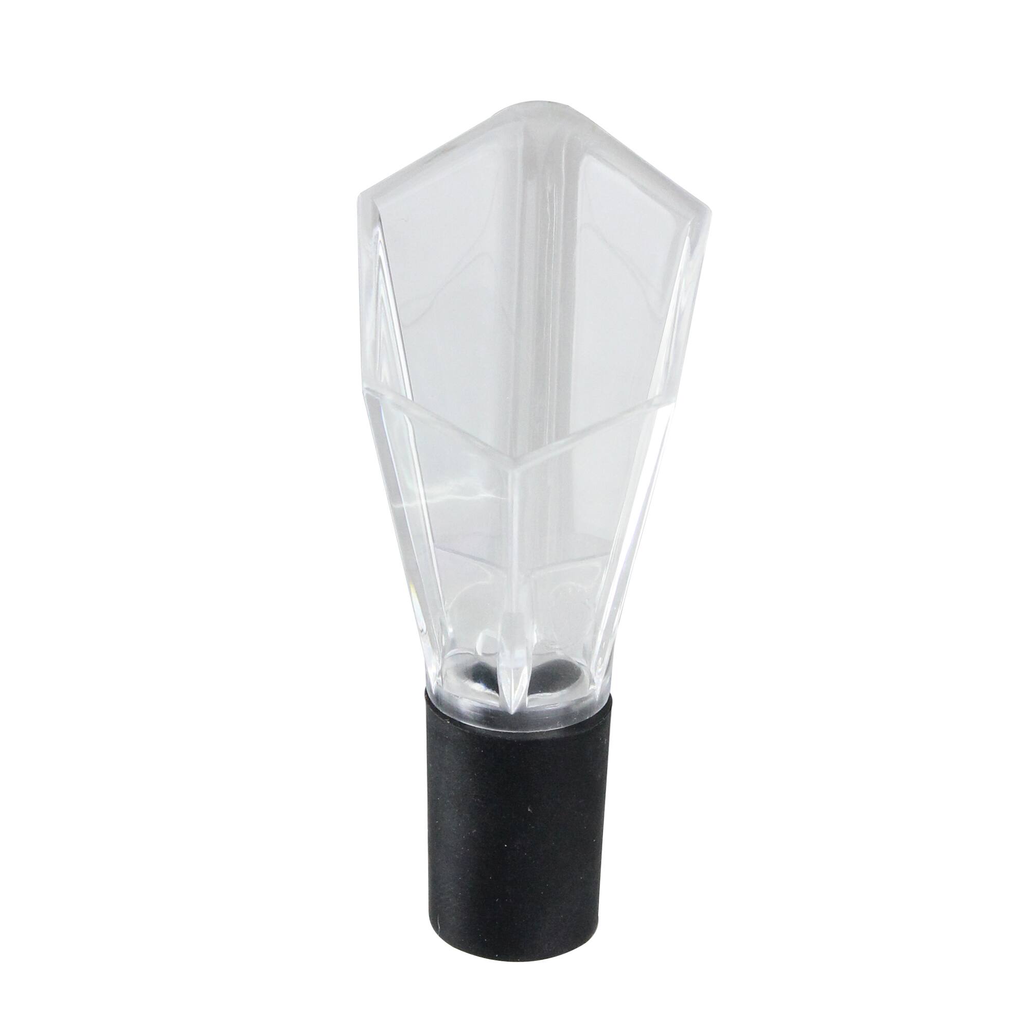 Front. Wild Eye - 3.5" Handcrafted Diamond Design Clear Wine Aerator with Pour Spout - Clear.