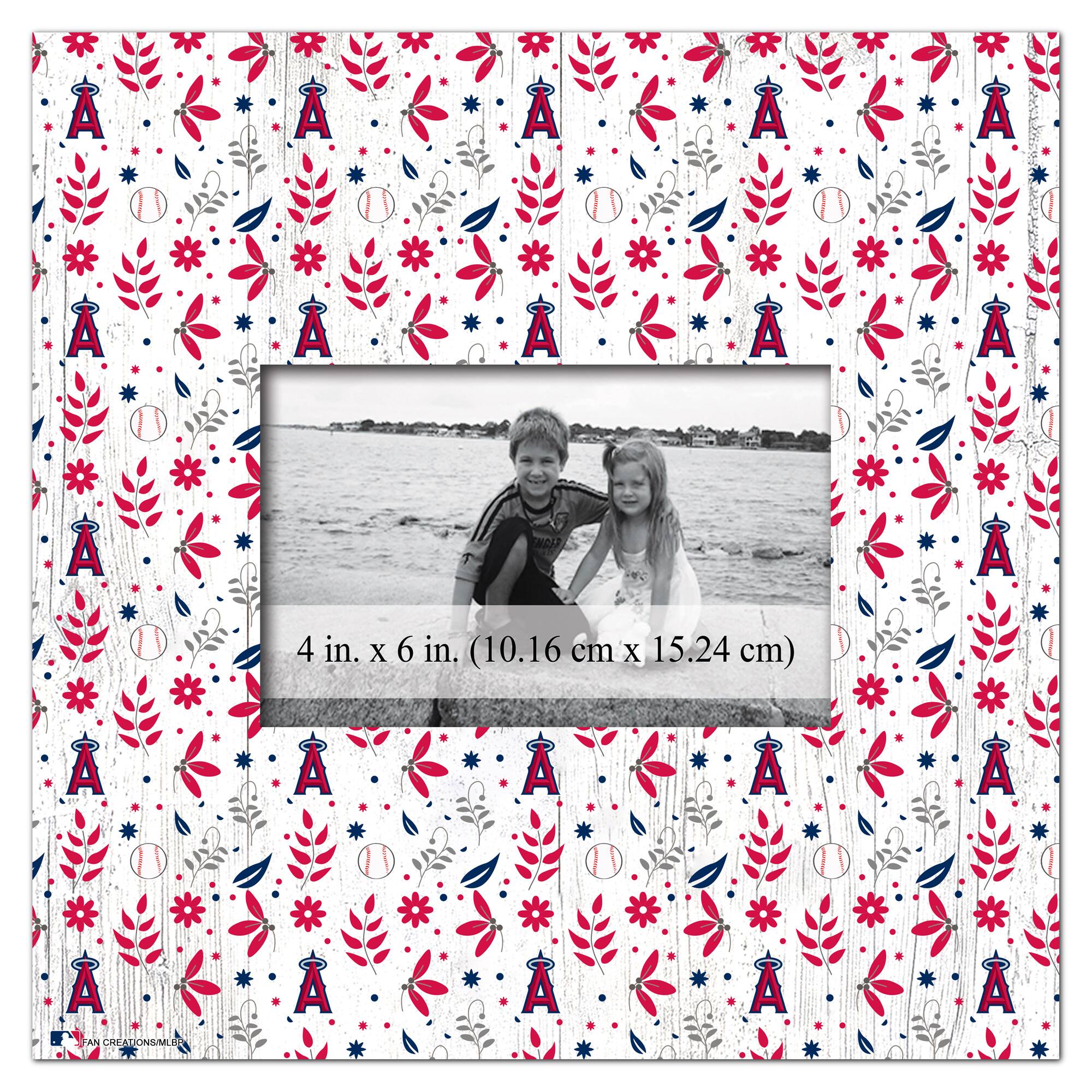 Los Angeles Angels 10'' x 10'' Floral Pattern Frame