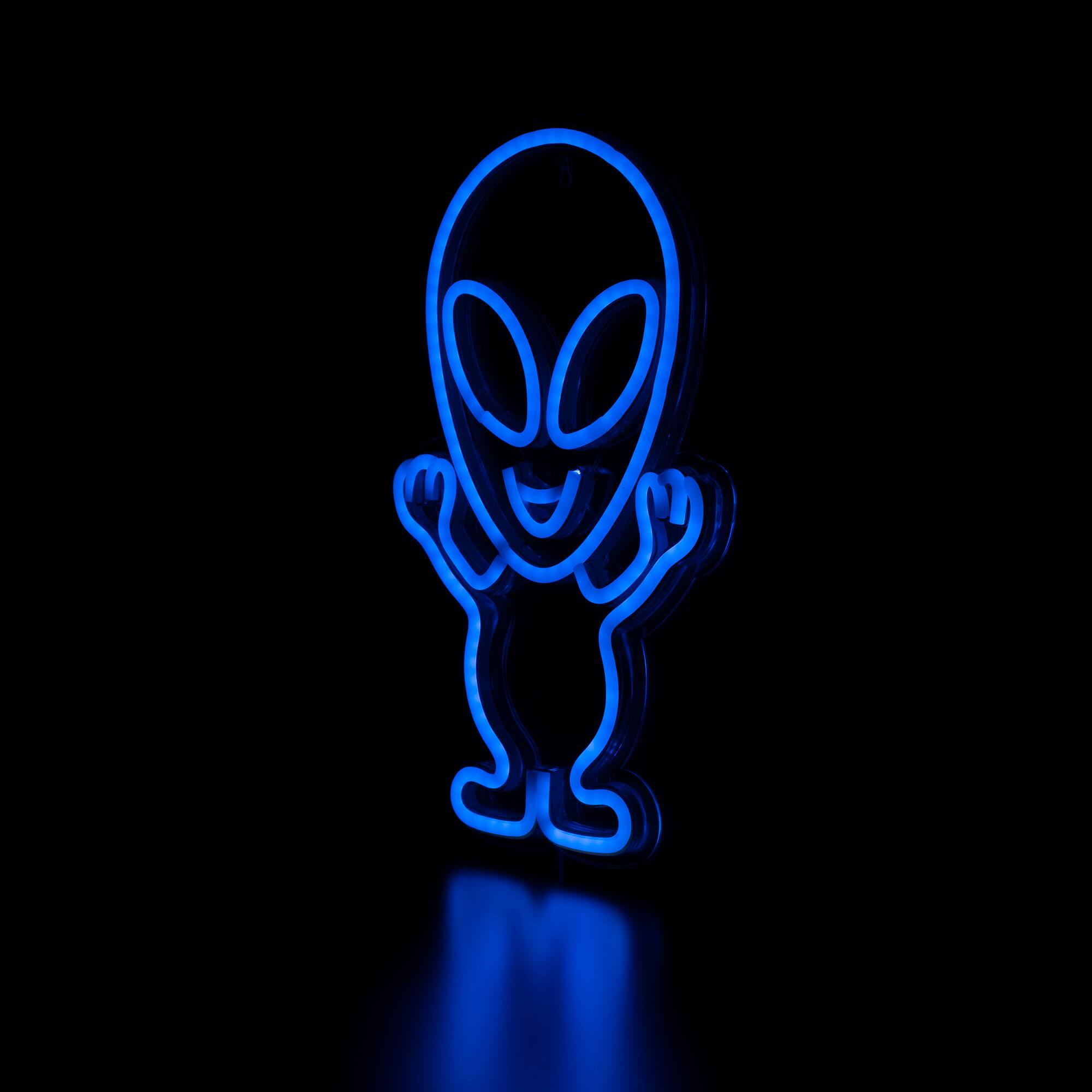 Alt View 4. Northlight - LED Alien Neon Lighted Wall Art - 16.75" - Blue.