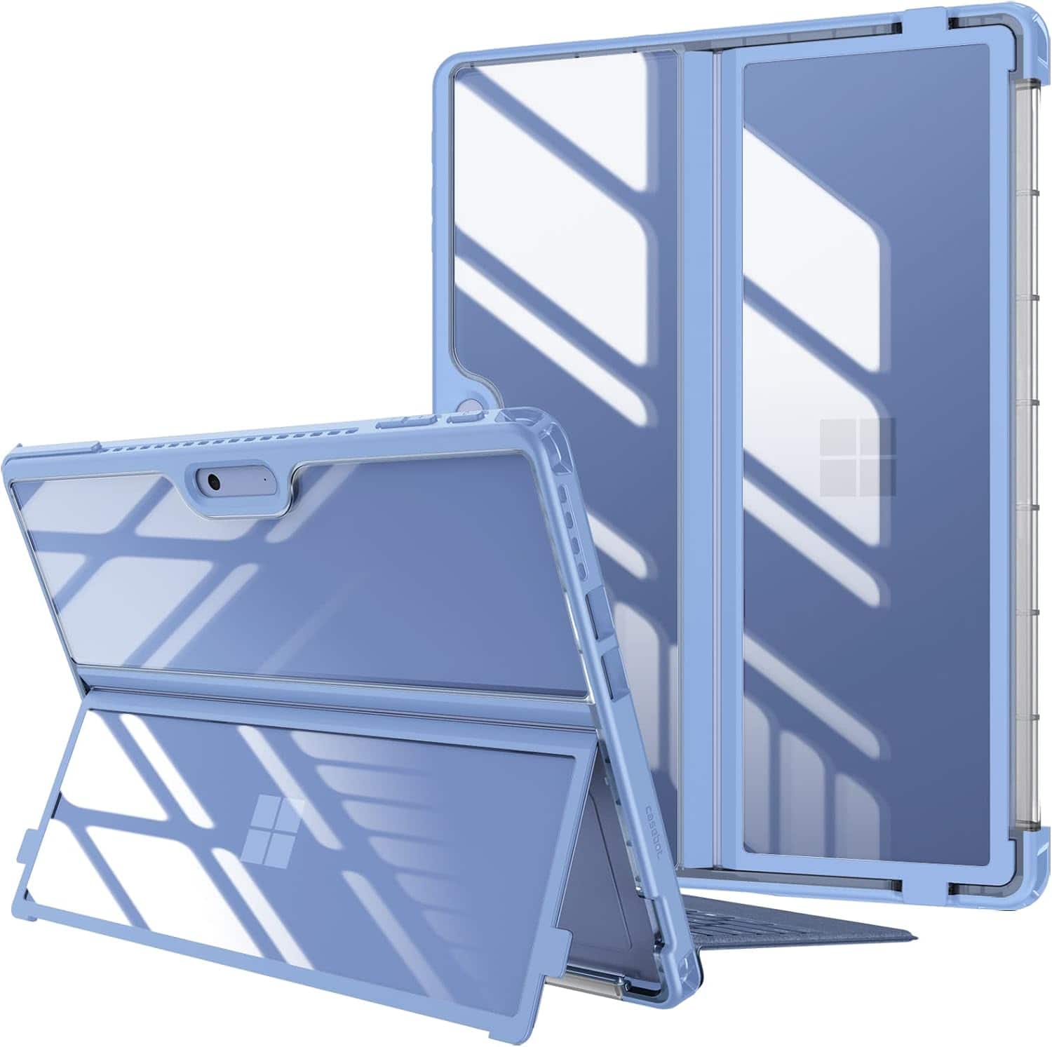 Fintie - Hard Case for 13 inch Microsoft Surface Pro 12th (2026)/11th/10/9, Shockproof Folio Rugged Cover with Clear Back Shell - Blue